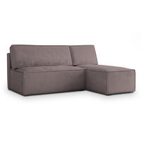 ECKSOFA BRISO M Lila Velours-Stoff mit Schlaffunktion - Lila, Holz (200/140cm) - MASSENO