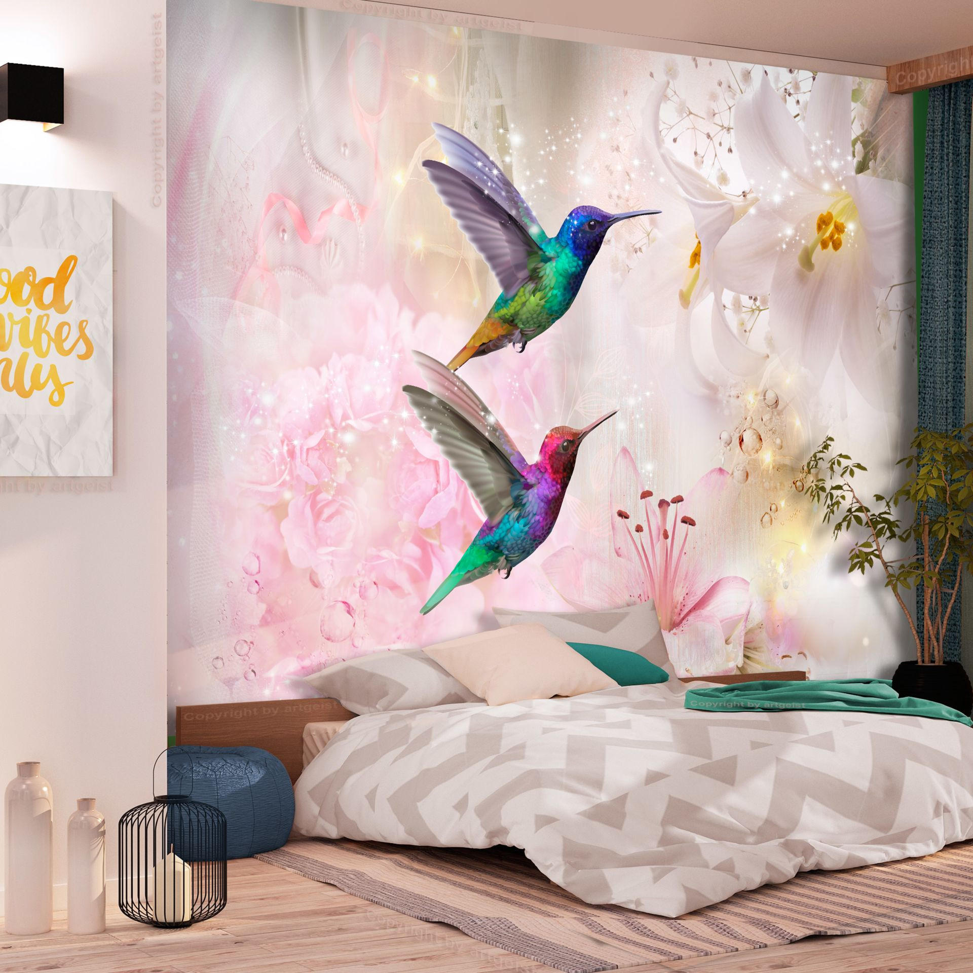SELBSTKLEBENDE FOTOTAPETE 343/245 cm - Pink/Multicolor, Kunststoff/Textil (343/1cm) - KUNSTLOFT