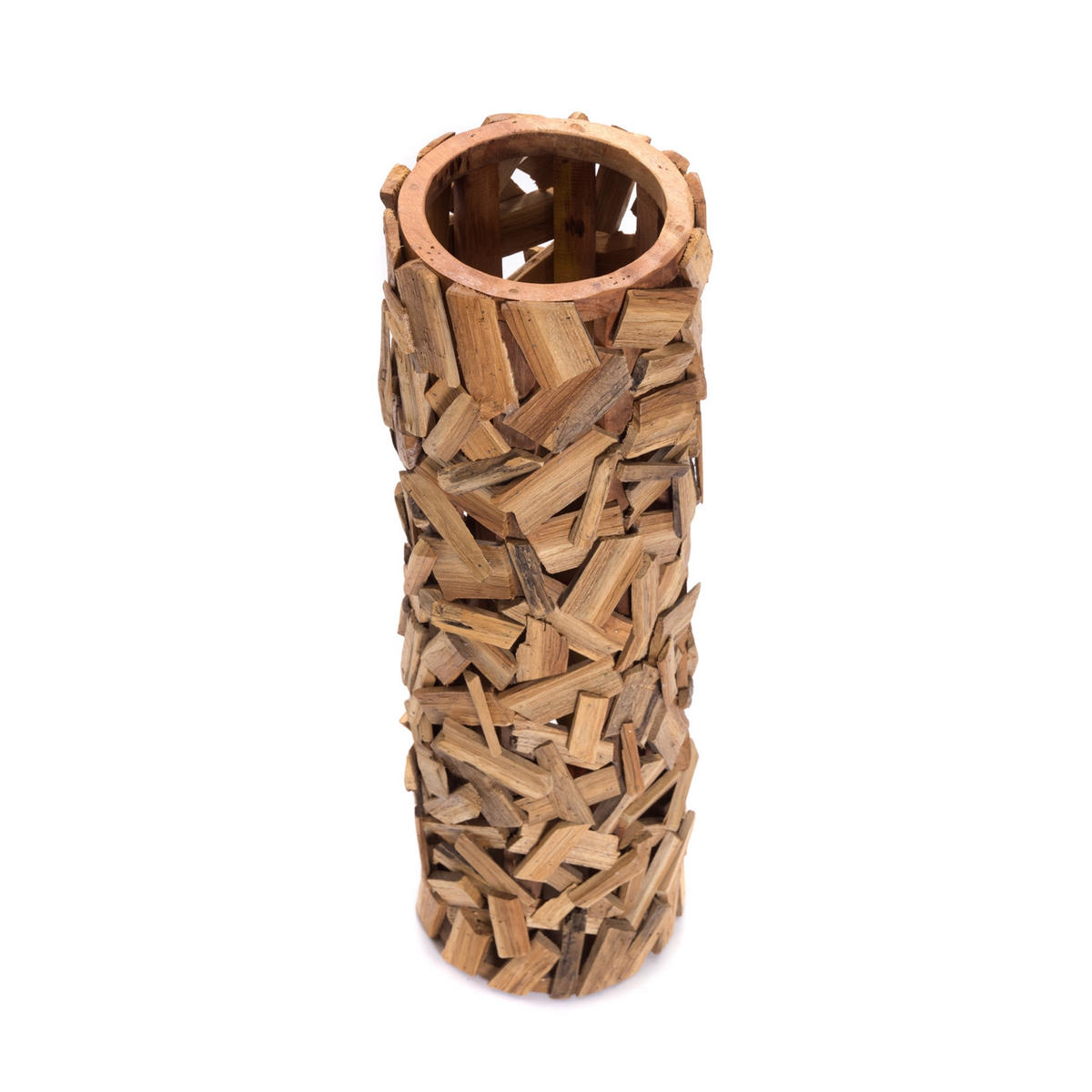 SÄULE Vela 79x26 cm, Teakholz massiv - Naturfarben, Holz (26/26/79cm) - CREEDWOOD