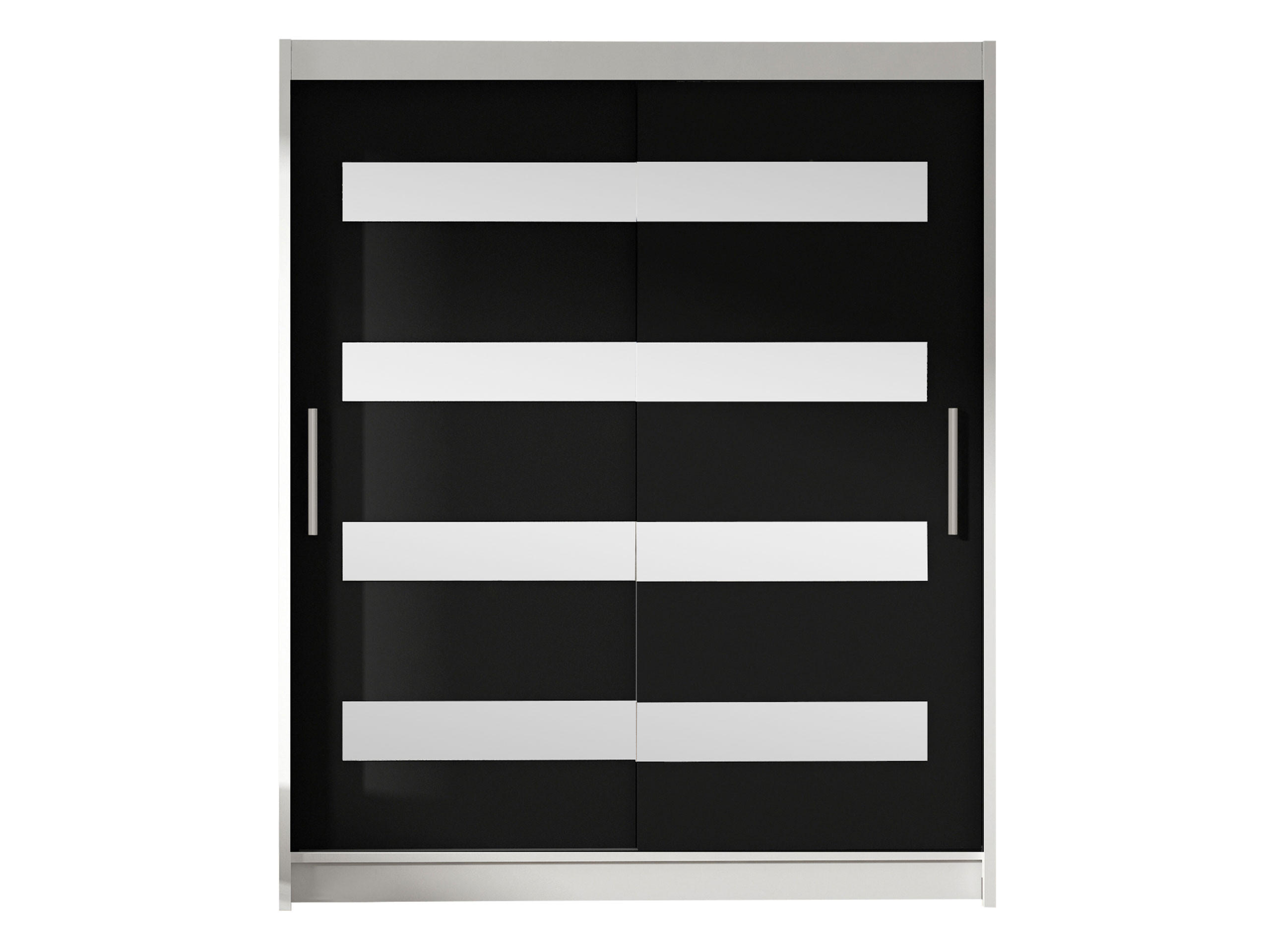 SCHWEBETÜRENSCHRANK Westa XIII - Klar/Silberfarben, Holzwerkstoff/Metall (150/200/58cm) - MIRJAN24