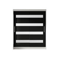 SCHWEBETÜRENSCHRANK Westa XIII - Klar/Silberfarben, Holzwerkstoff/Metall (150/200/58cm) - MIRJAN24