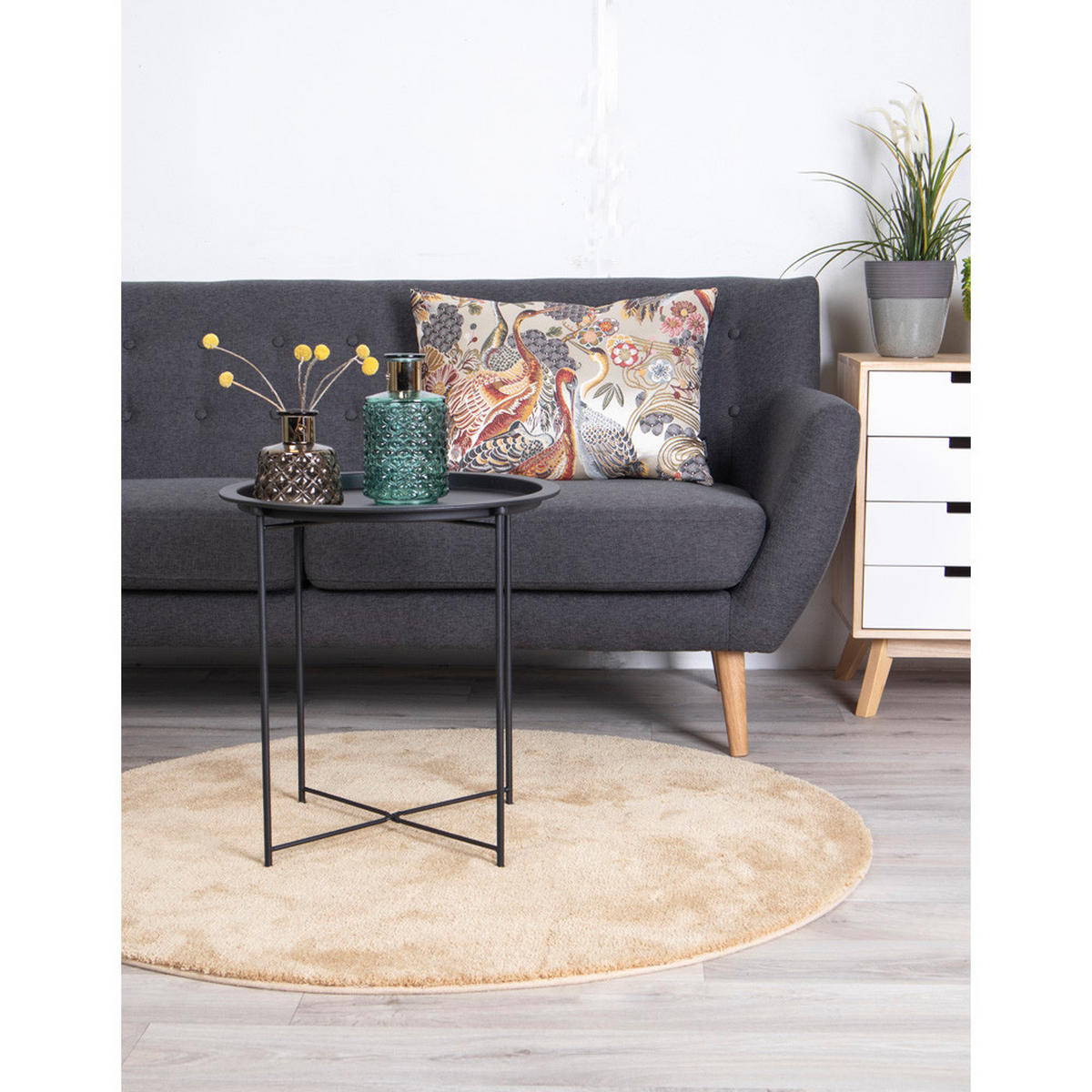 COUCHTISCH Ecktisch schwarz - Schwarz, Holzwerkstoff (47/47/50cm) - ebuy24