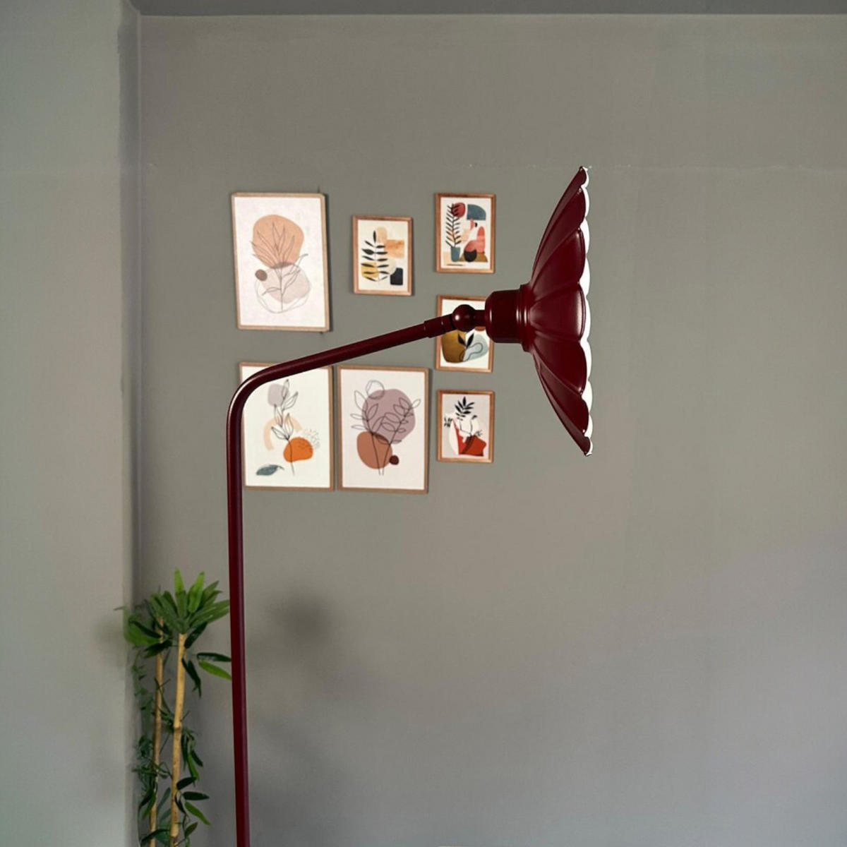 STEHLAMPE Falen 180 Cm - Bordeaux, Metall (35/35/180cm) - Bamyum