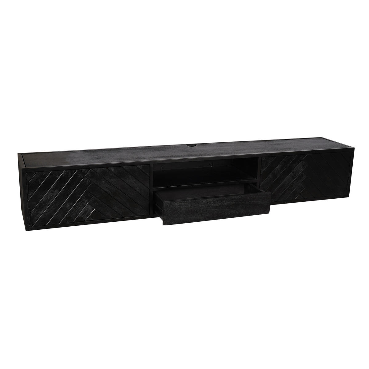 TV-MÖBEL New York Schwarz 35/200/33 cm - Schwarz, Holz (200/33/35cm) - Starfurn