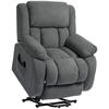 FERNSEHSESSEL mit Aufstehhilfe, Relaxsessel mit Liege-, Massagefunktion, Grau - Grau, Textil (104/100/93cm) - HOMCOM