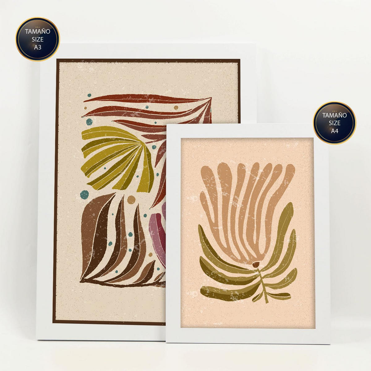 POSTER Set Mit 6 Blatt im Ethno-Stil Größe A3 & A4 Weißer Rahmen - Weiß, Papier (29.7/1cm) - Nacnic