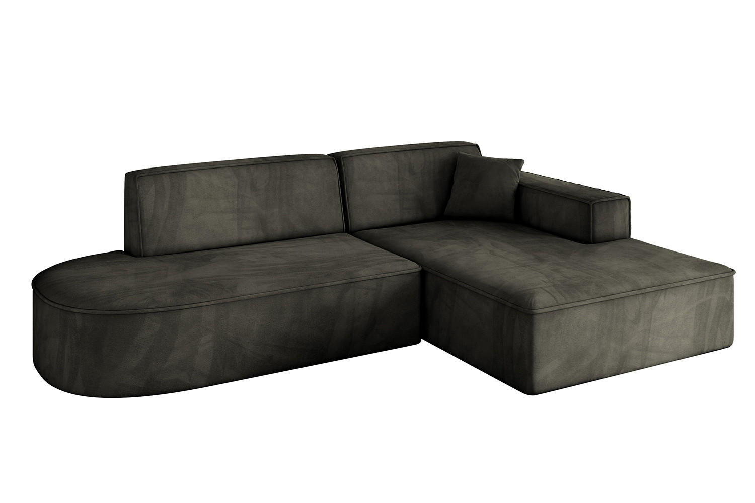 ECKSOFA Ottomane Rechts IREA-L1-v4 - 232x165x77 cm Schwarz - Schwarz, Holzwerkstoff/Textil (232/165cm) - ALTDECOR