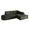 ECKSOFA Ottomane Rechts IREA-L1-v4 - 232x165x77 cm Schwarz - Schwarz, Holzwerkstoff/Textil (232/165cm) - ALTDECOR