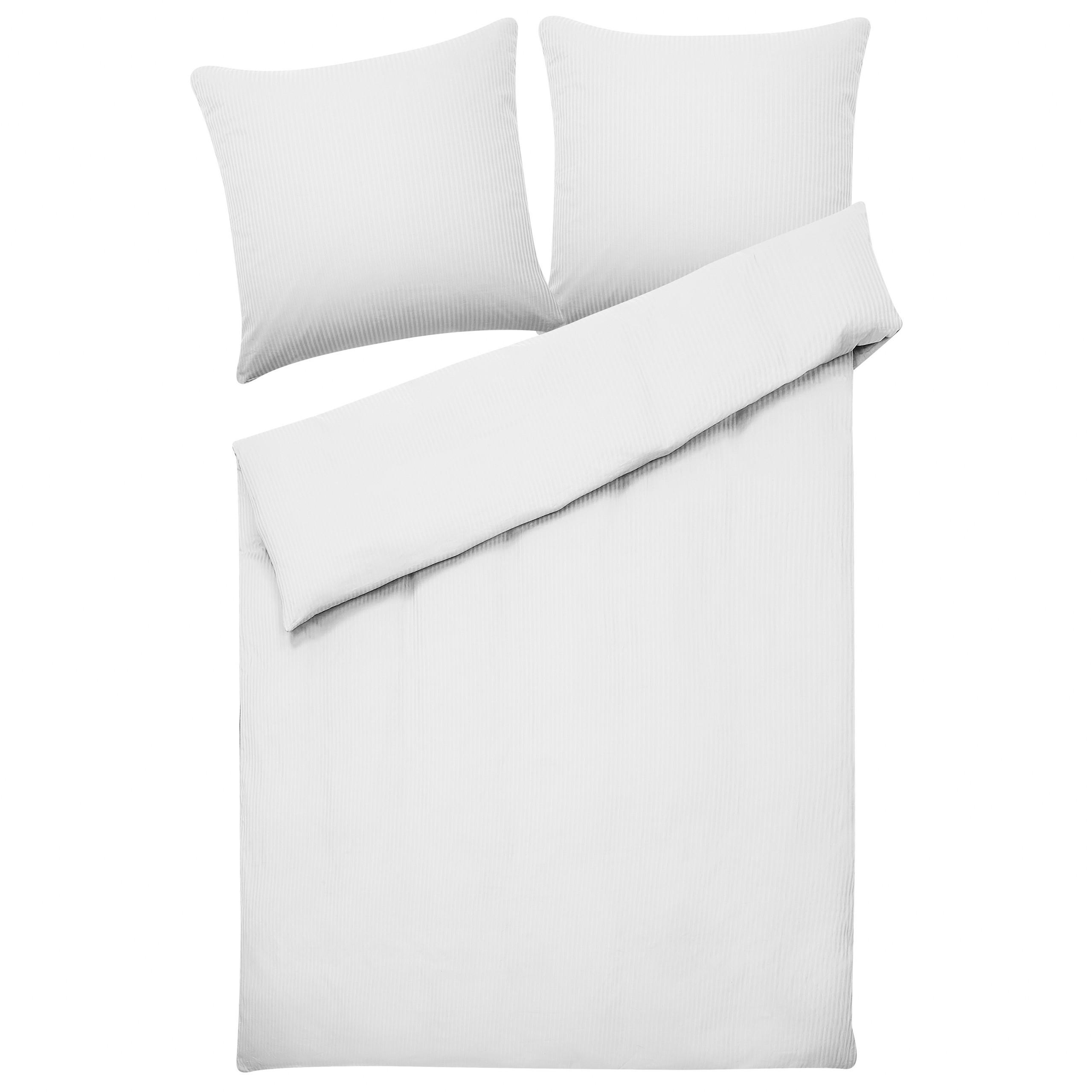 BETTWÄSCHE SET Avondale 155x220 cm - Weiß, Textil (155/220cm) - Beliani