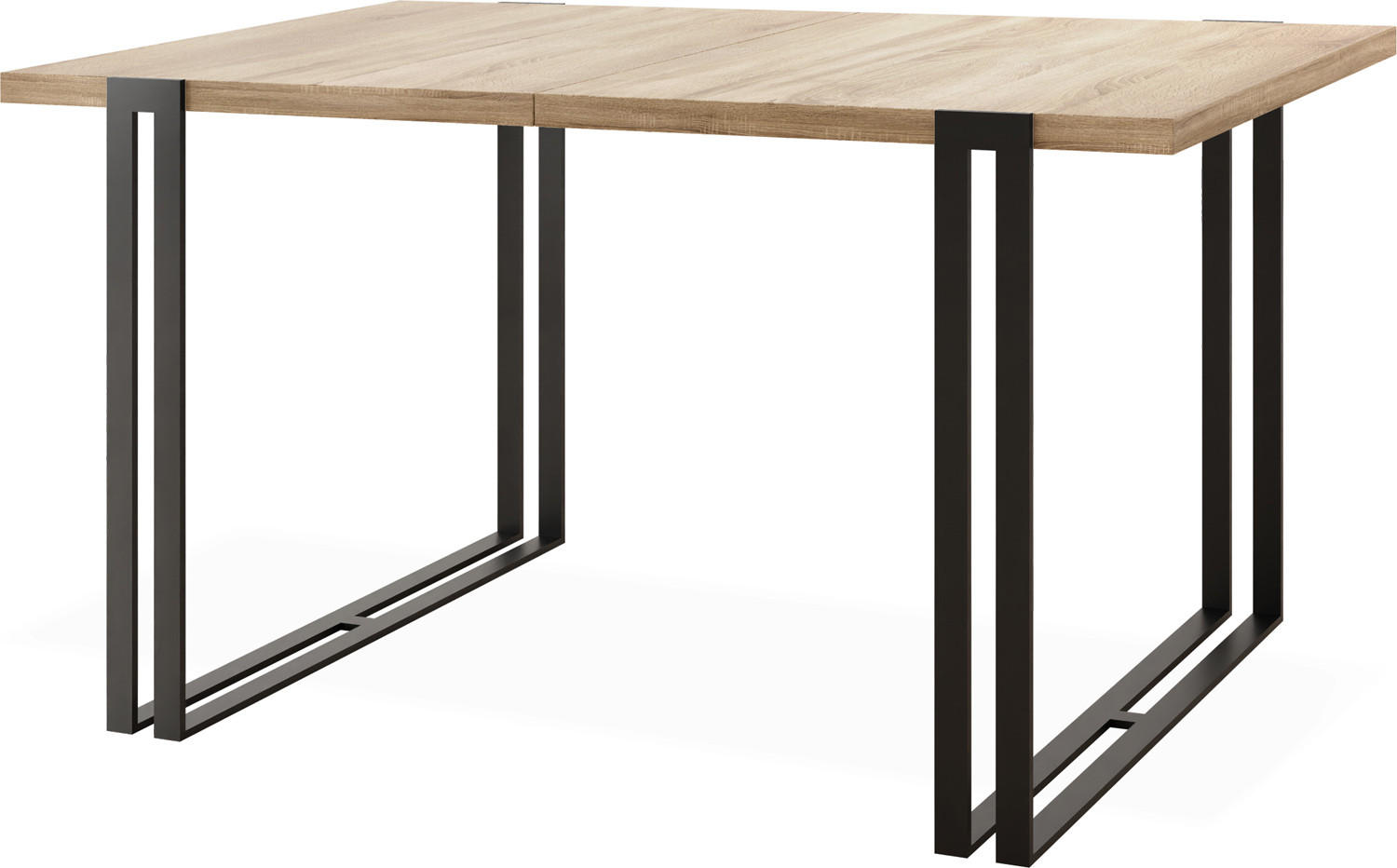 ESSTISCH Marco rechteckig ausziehbar, Sonoma Eiche 120-220/80/76 cm - Schwarz/Sonoma Eiche, Holzwerkstoff/Metall (120/80/76cm) - WFL GROUP