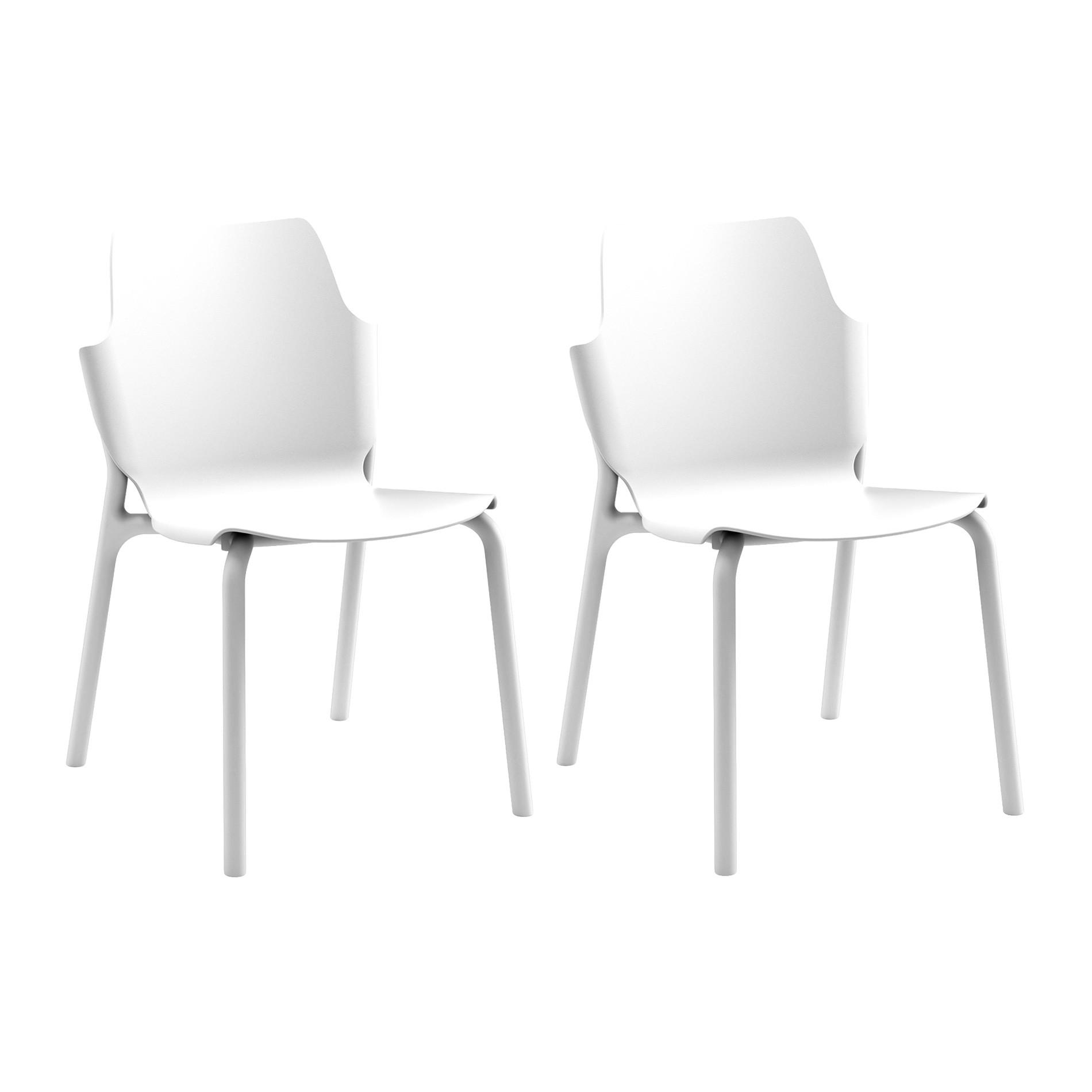 GARTENSTUHL Eisweiß 56/47/83 cm 2er-Set - Weiß, Kunststoff (56/83/47cm) - Mobili Rebecca