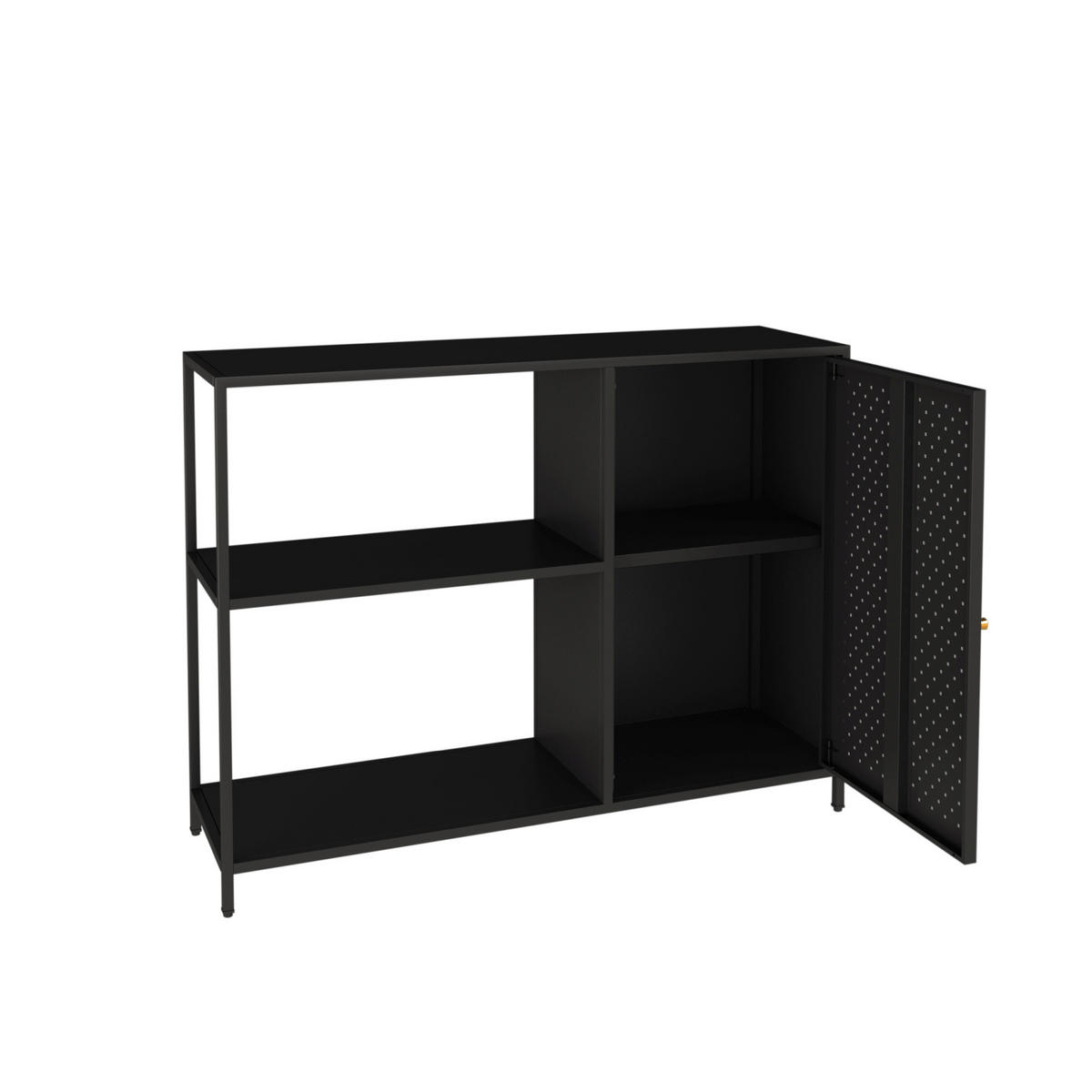 SIDEBOARD Viitasaari - Schwarz, Metall (100/75/30cm) - [en.casa]