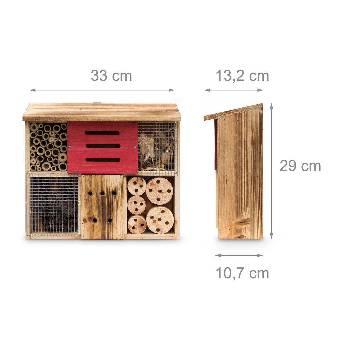 INSEKTENHOTEL - Hellbraun, Holz/Metall (33/29/13.5cm) - Relaxdays