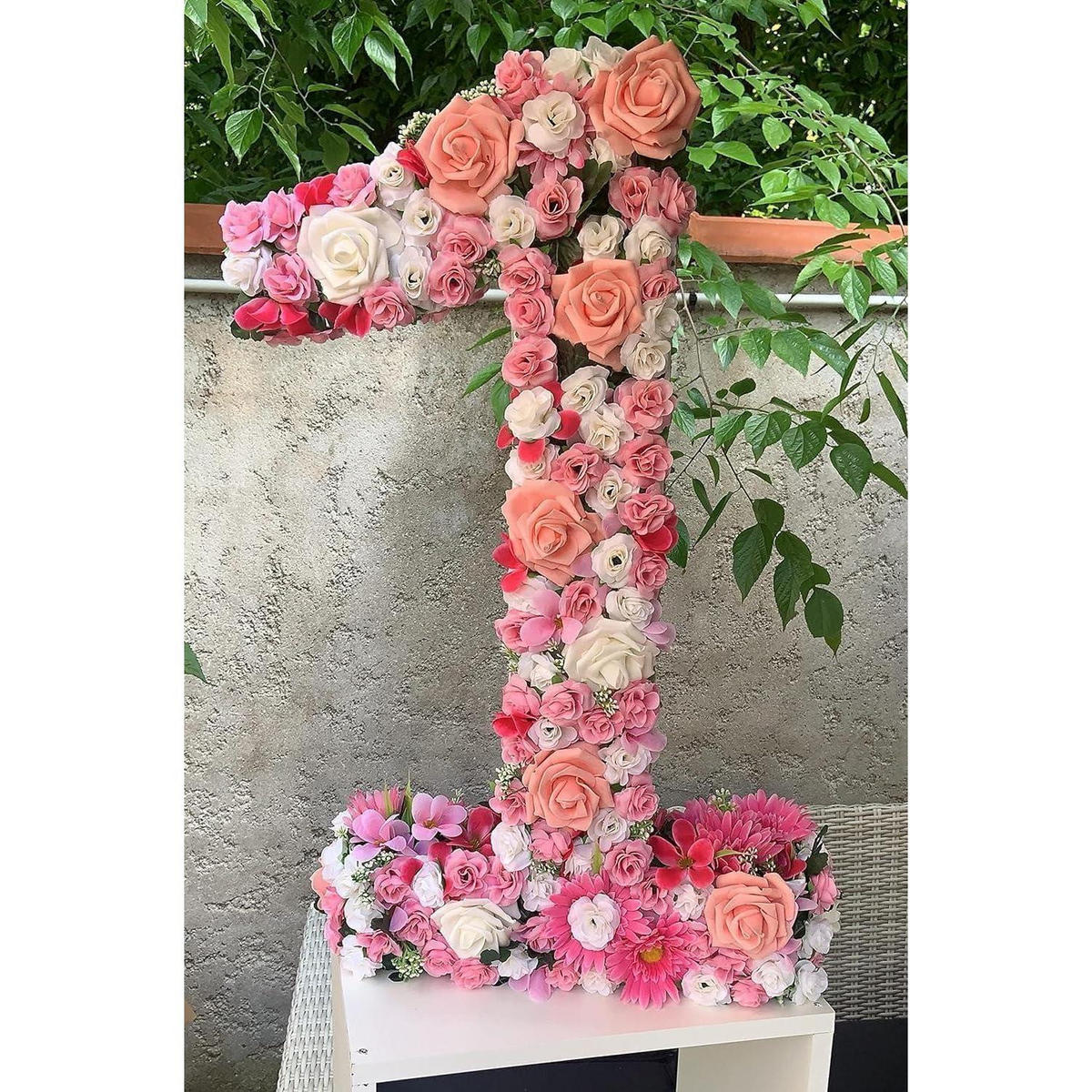 KUNSTBLUMEN Rosenköpfe 50-teiliges Set Weiß und Rosa 4 cm - Multicolor, Kunststoff (4cm)