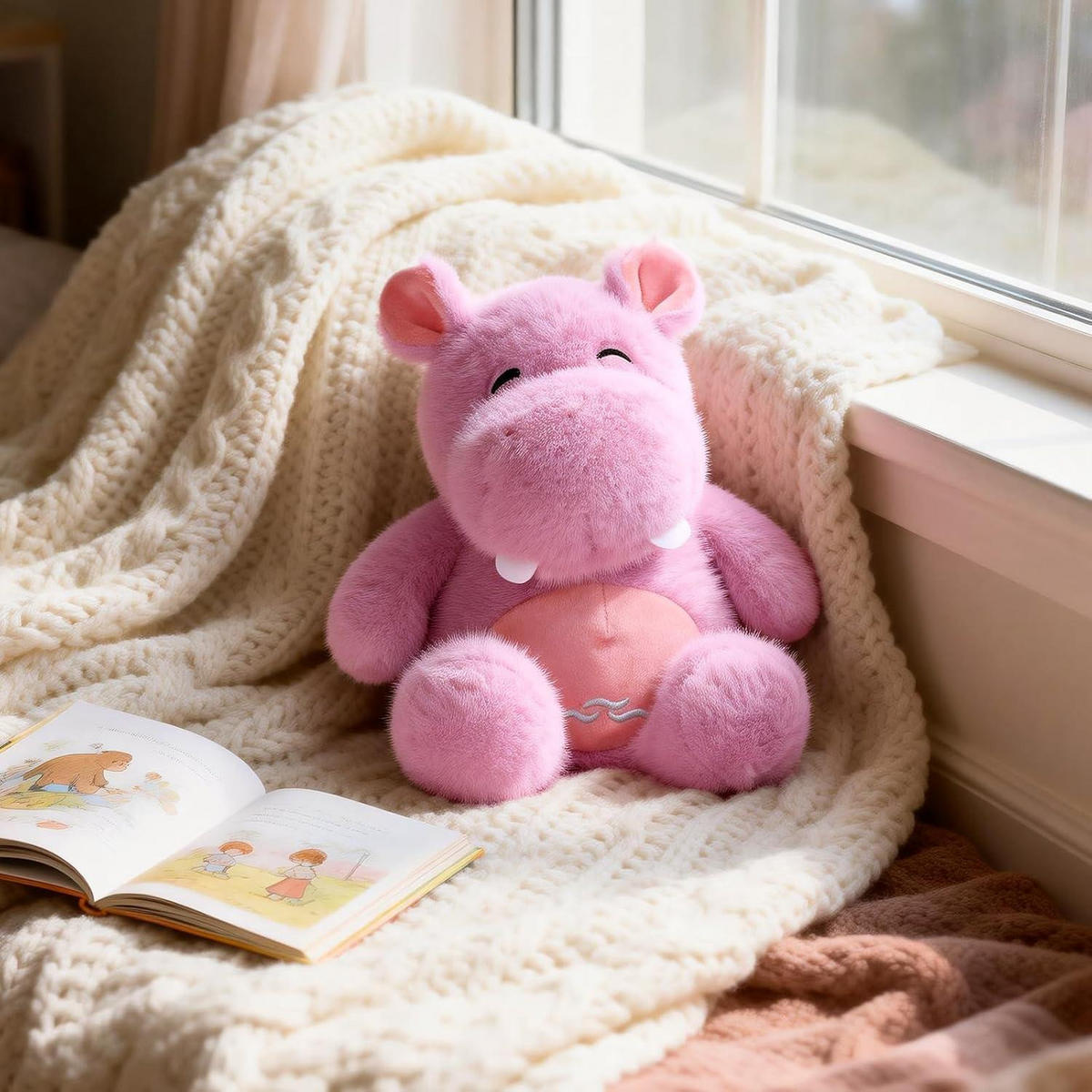 WÄRMEKISSEN Nilpferd 0,7 kg 23 cm - Rosa, Textil (19/25cm)