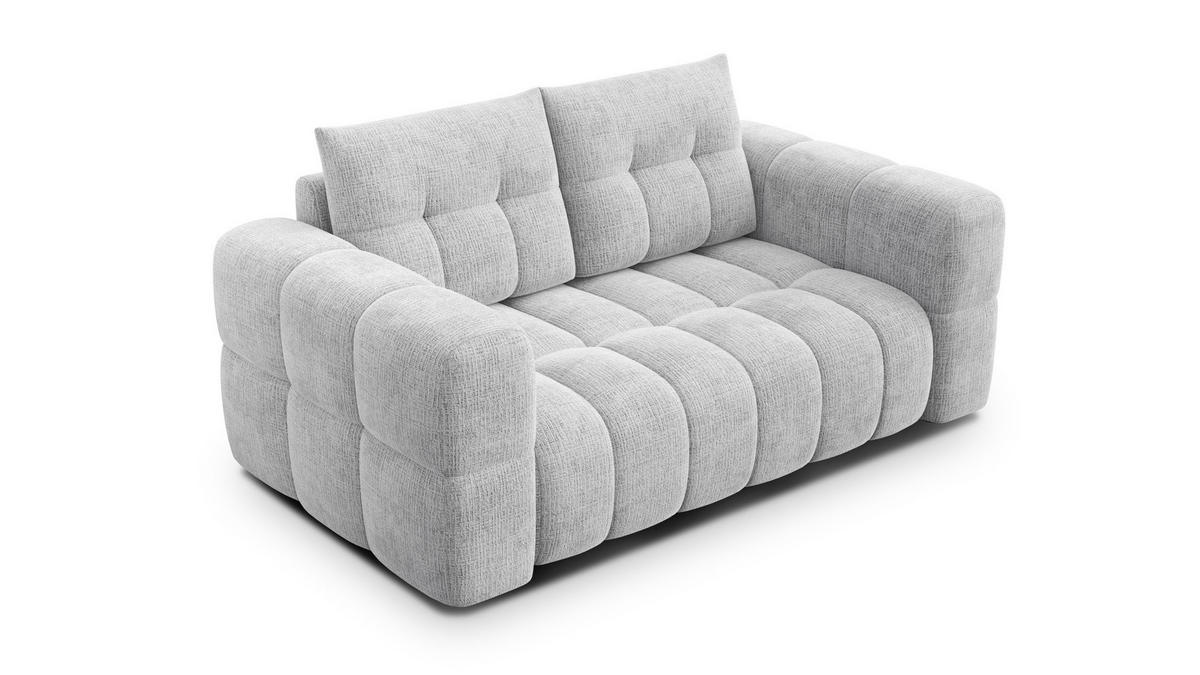 SOFA CLOUDI 2-Sitzer, hellgrau - Hellgrau/Schwarz, Holz/Textil (181/89/104cm) - Courtois Laville