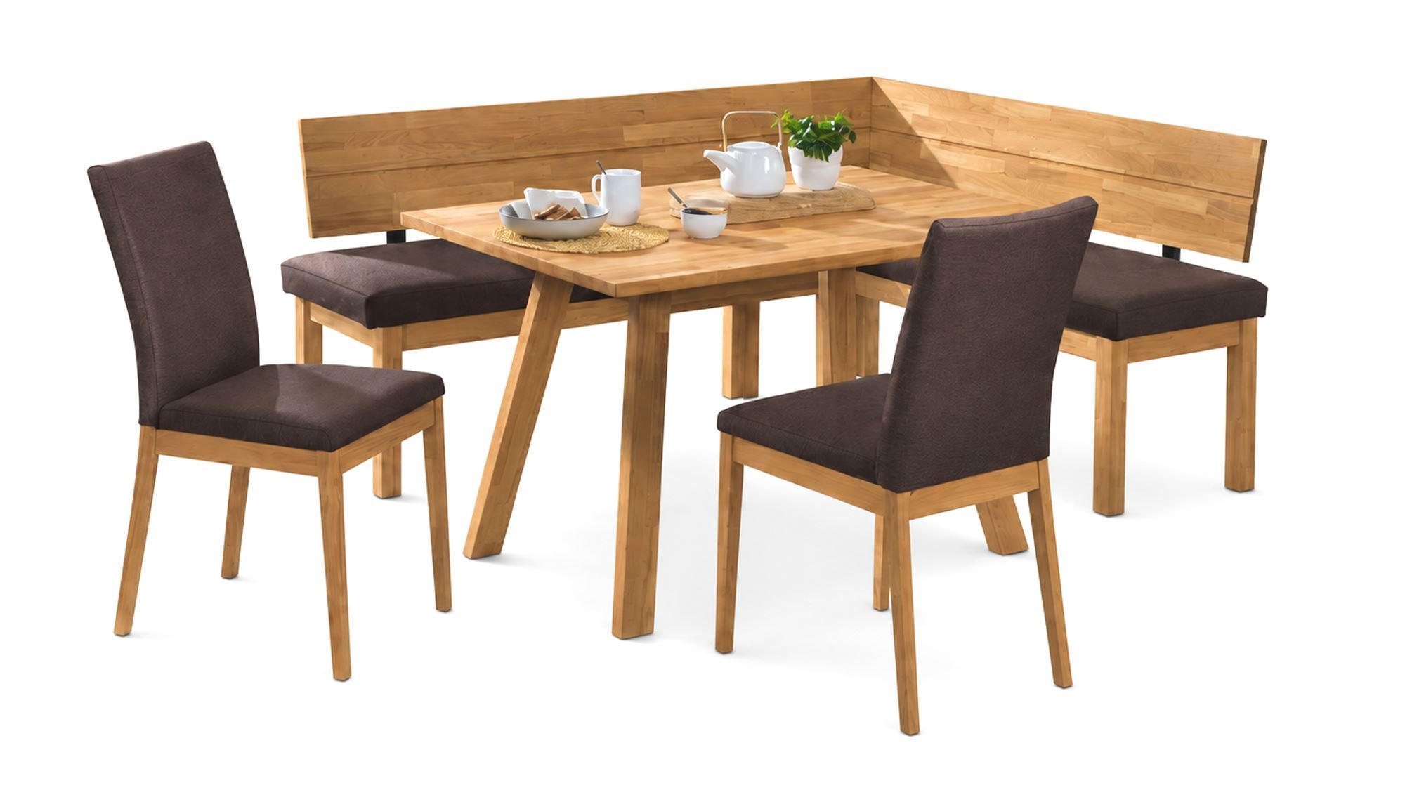 ECKBANKGRUPPE Modern Danny 1 für 7 Personen Massivholz Wildeiche/Braun - Wildeiche/Braun, Holz (194/85/155cm) - 58aufmkessel