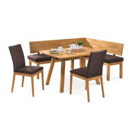 ECKBANKGRUPPE Modern Danny 1 für 7 Personen Massivholz Wildeiche/Braun - Wildeiche/Braun, Holz (194/85/155cm) - 58aufmkessel