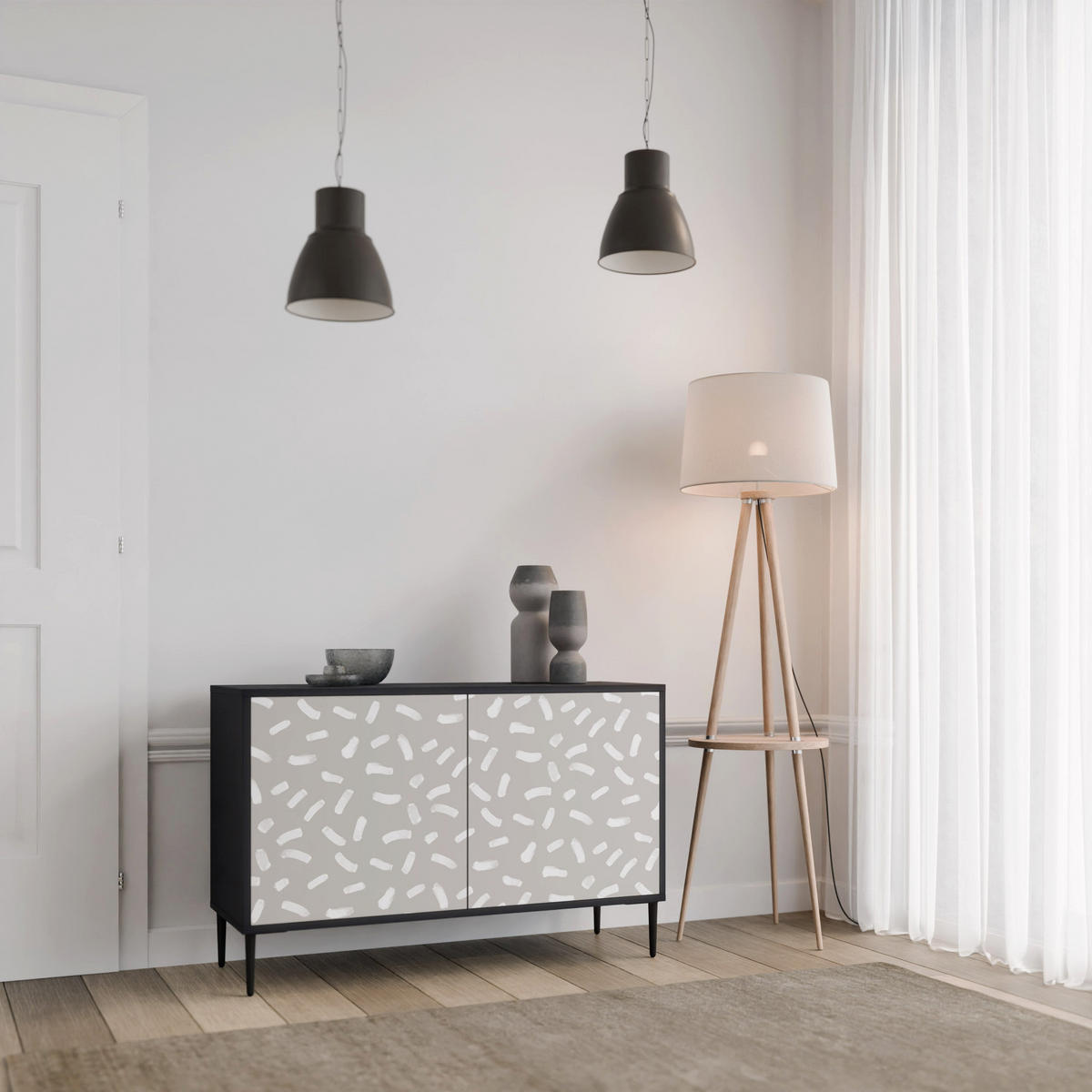 SIDEBOARD PASSING SECONDS, Eicheneffekt, 111x42x77,5 cm, 2 Türen - Eichefarben/Buchefarben, Holzwerkstoff/Buchenholz (111/77.5/42cm) - SpaceRebels