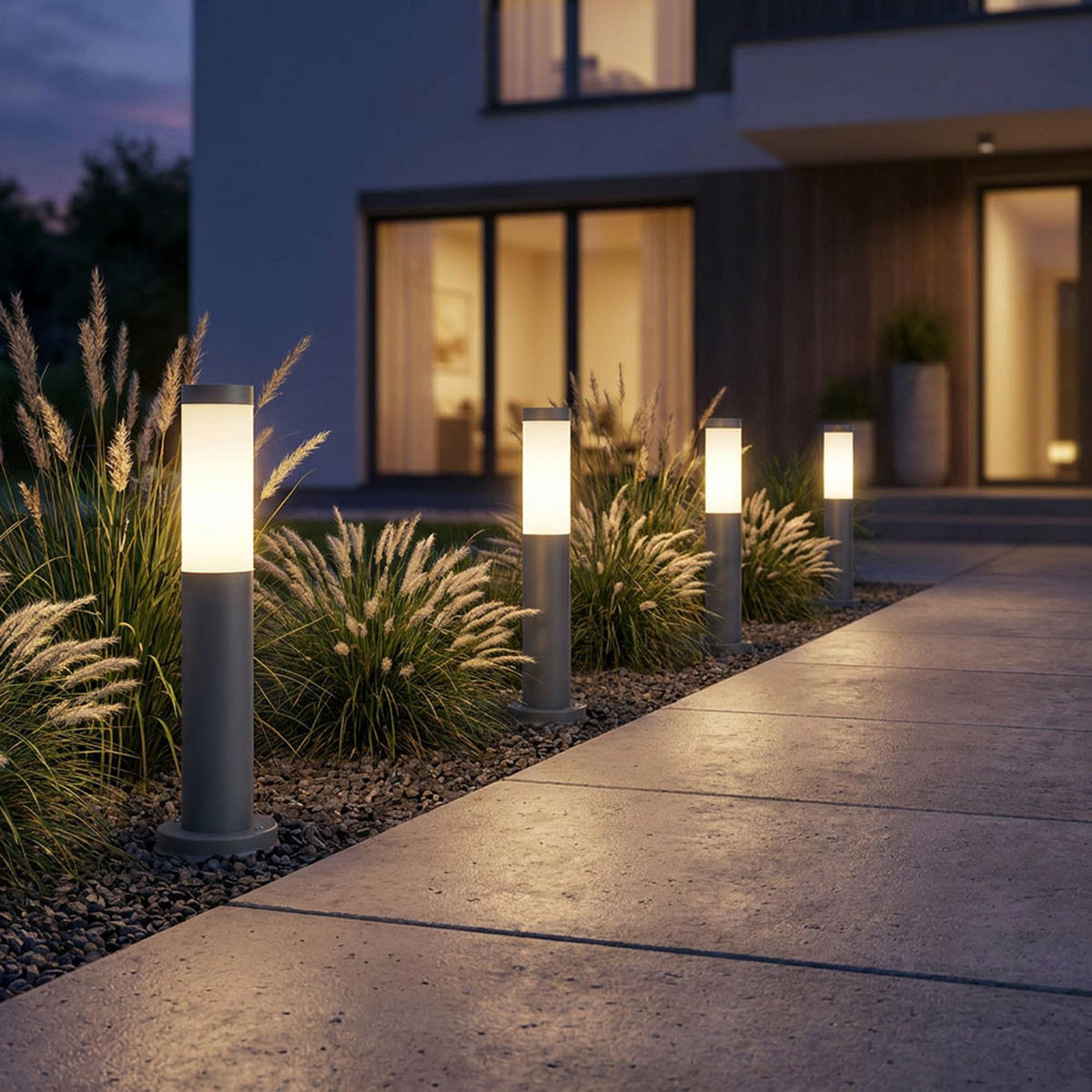 LED AUSSENLEUCHTE BOSTON Edelstahl Anthrazit - Anthrazit, Kunststoff (7.6/7.6/45cm)