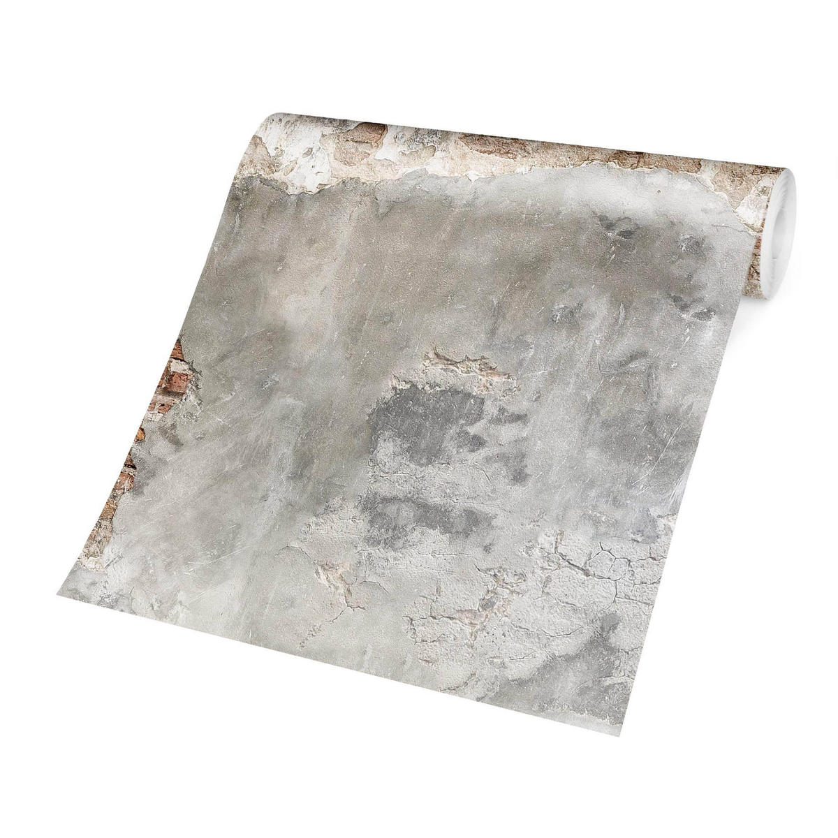 FOTOTAPETE Shabby Backstein Wand 240/240 cm - Braun, Papier (240/240cm) - Bilderwelten