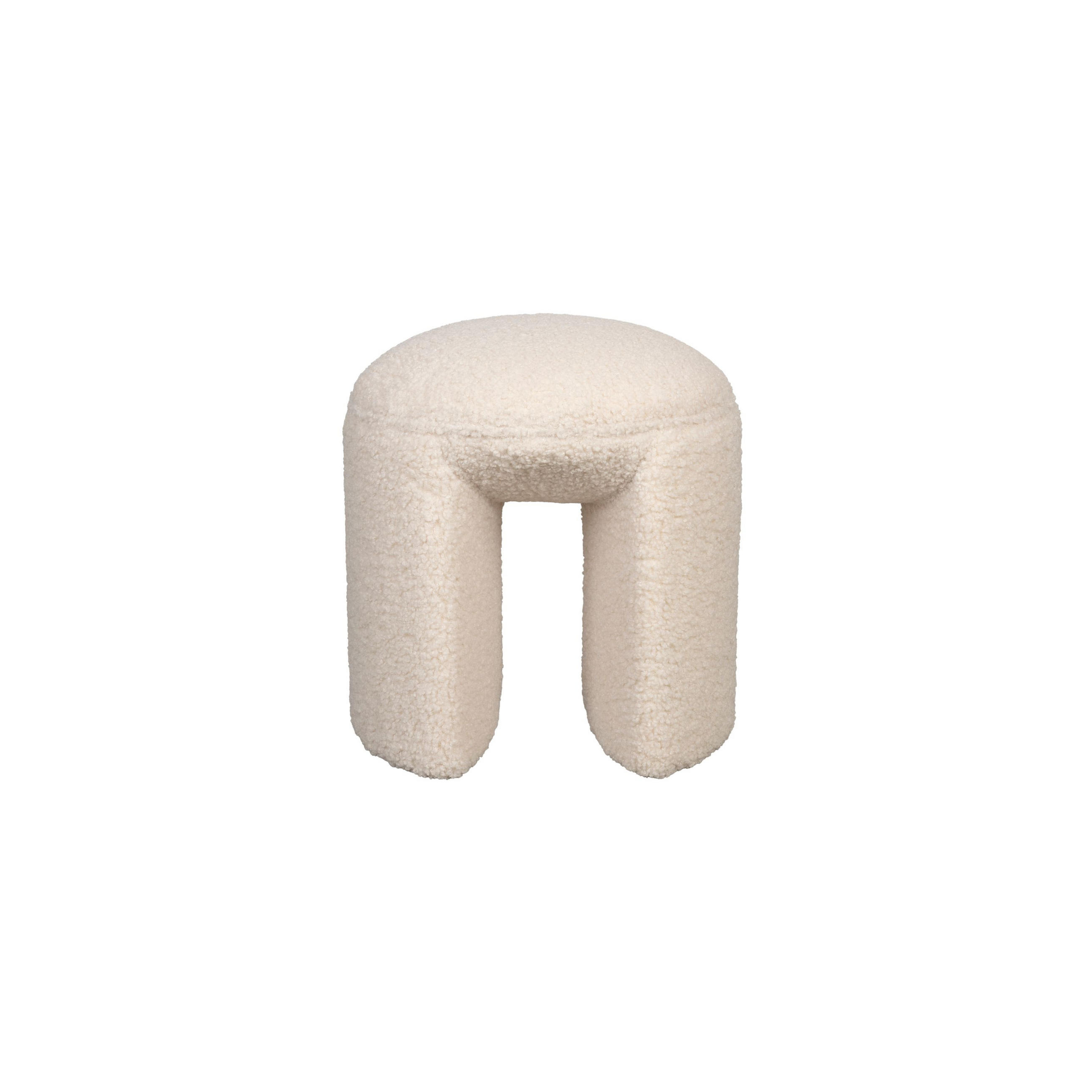 SITZHOCKER Noxx Pouf/ Bouclé Weiß - Weiß, Kunststoff (42/46/42cm) - Housecraft Living