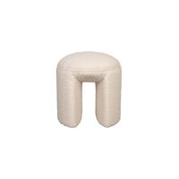 SITZHOCKER Noxx Pouf/ Bouclé Weiß - Weiß, Kunststoff (42/46/42cm) - Housecraft Living
