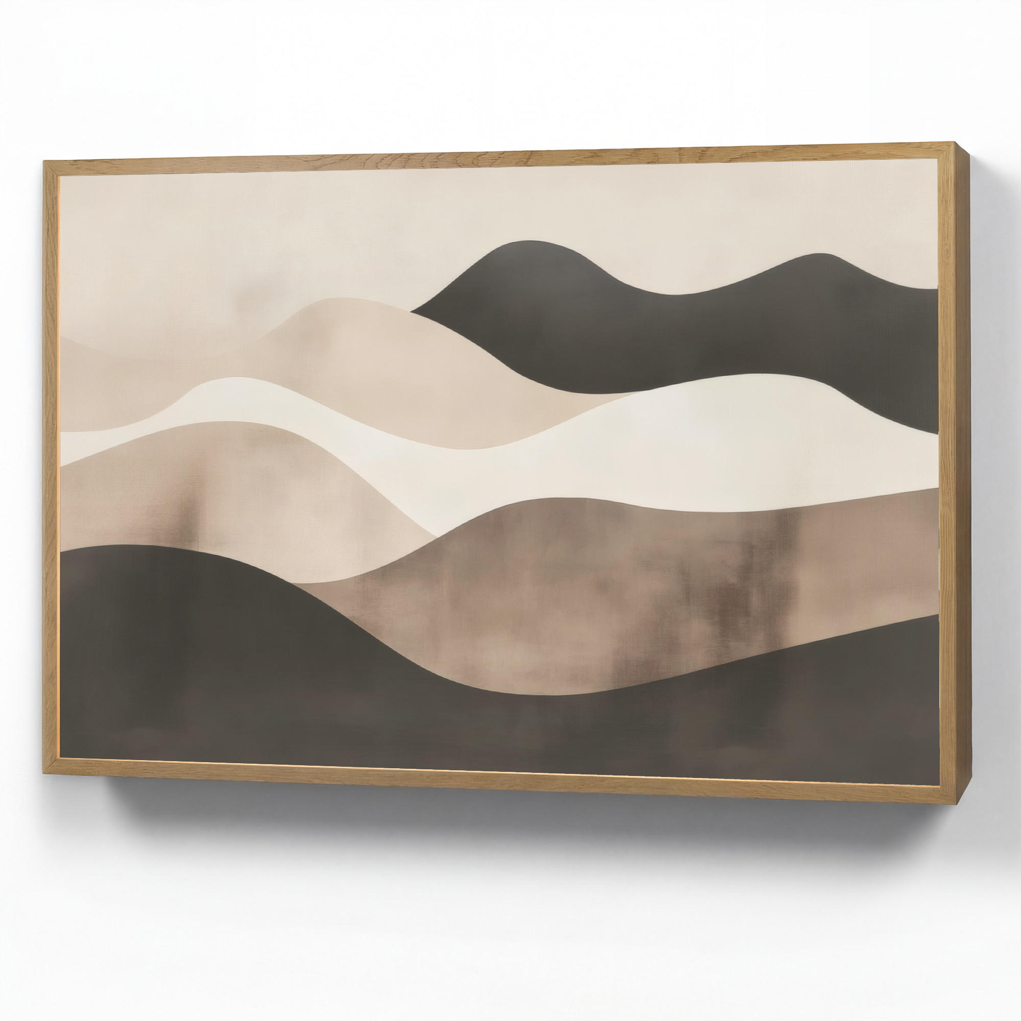 OnlyWow NÁSTĚNNÁ LAMPA S AKUMULÁTOREM Abstraktní - Krajina - Vlny - Krémová barva 100x70 cm