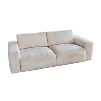 SOFA BODHI Cremeweiß Cord - Creme/Schwarz, Kunststoff/Textil (242/80/110cm) - KAWOLA