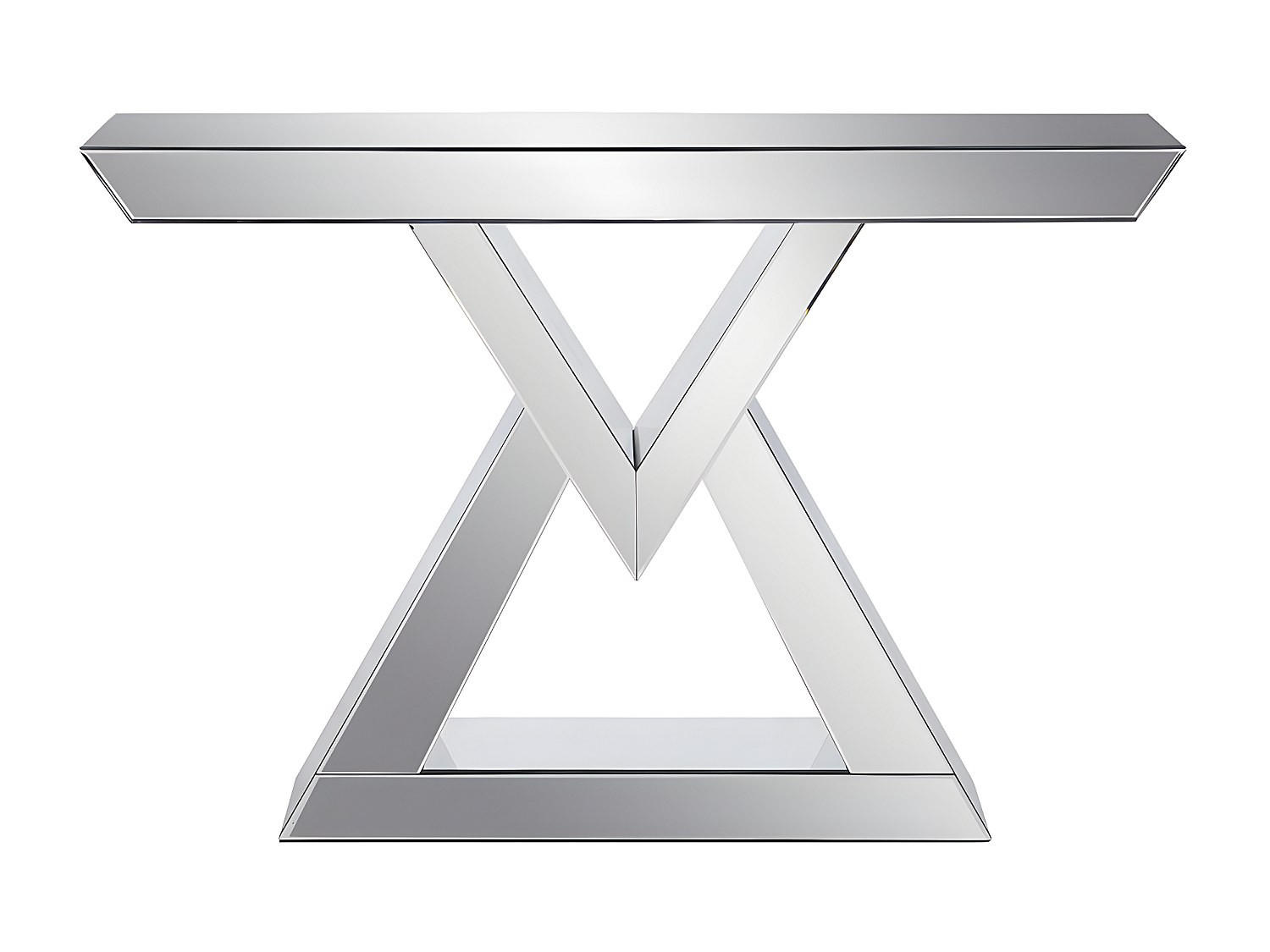 KONSOLENTISCH - 120 cm x 36 cm - Glas - Silberfarben - ISIDA - Silberfarben, Glas (36/120/80cm) - Vente-Unique