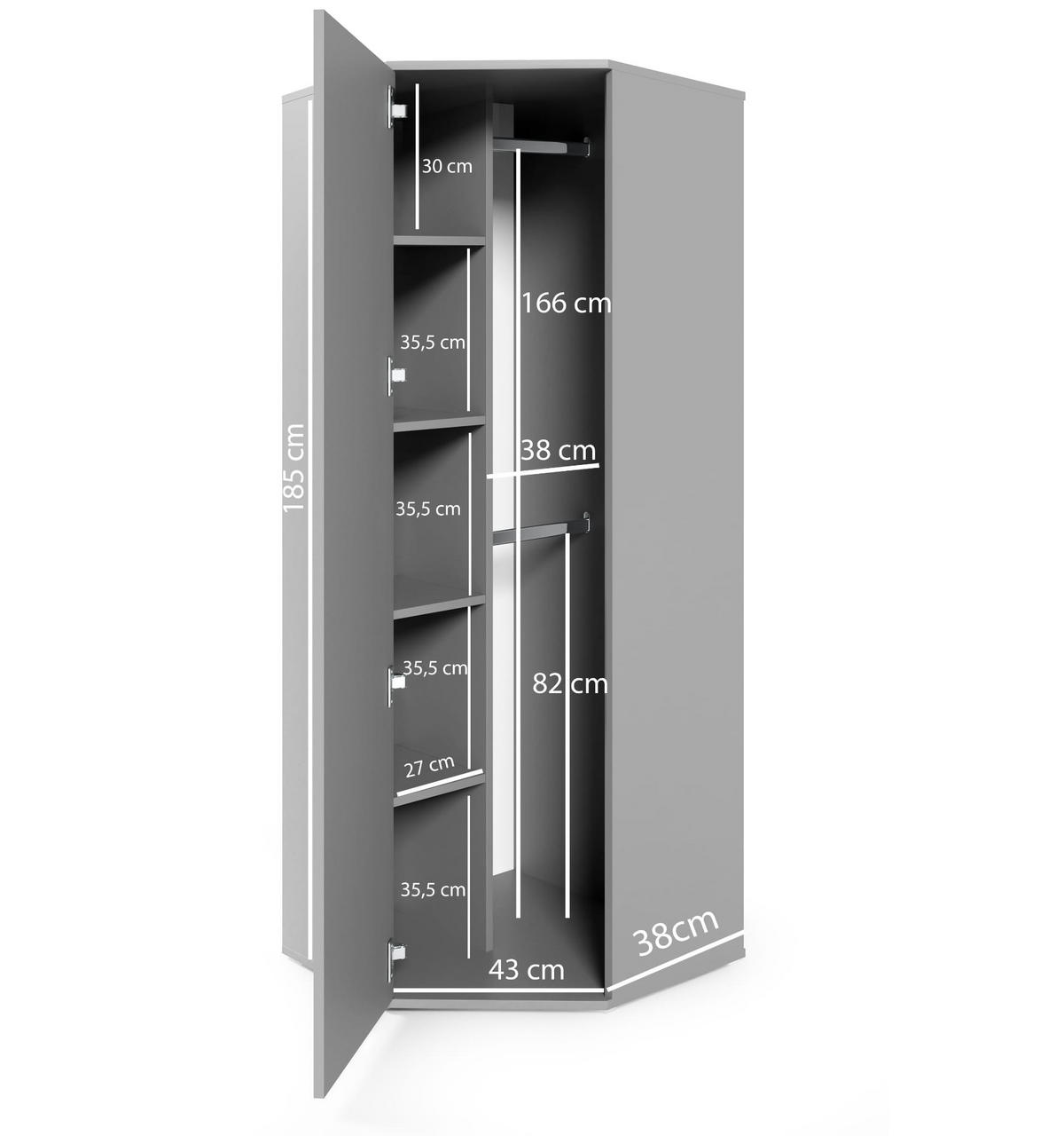GARDEROBE Napoli Version 9, Kleiderschrank mit Spiegel - Beige, Holzwerkstoff (140/185/140cm) - Jerpax