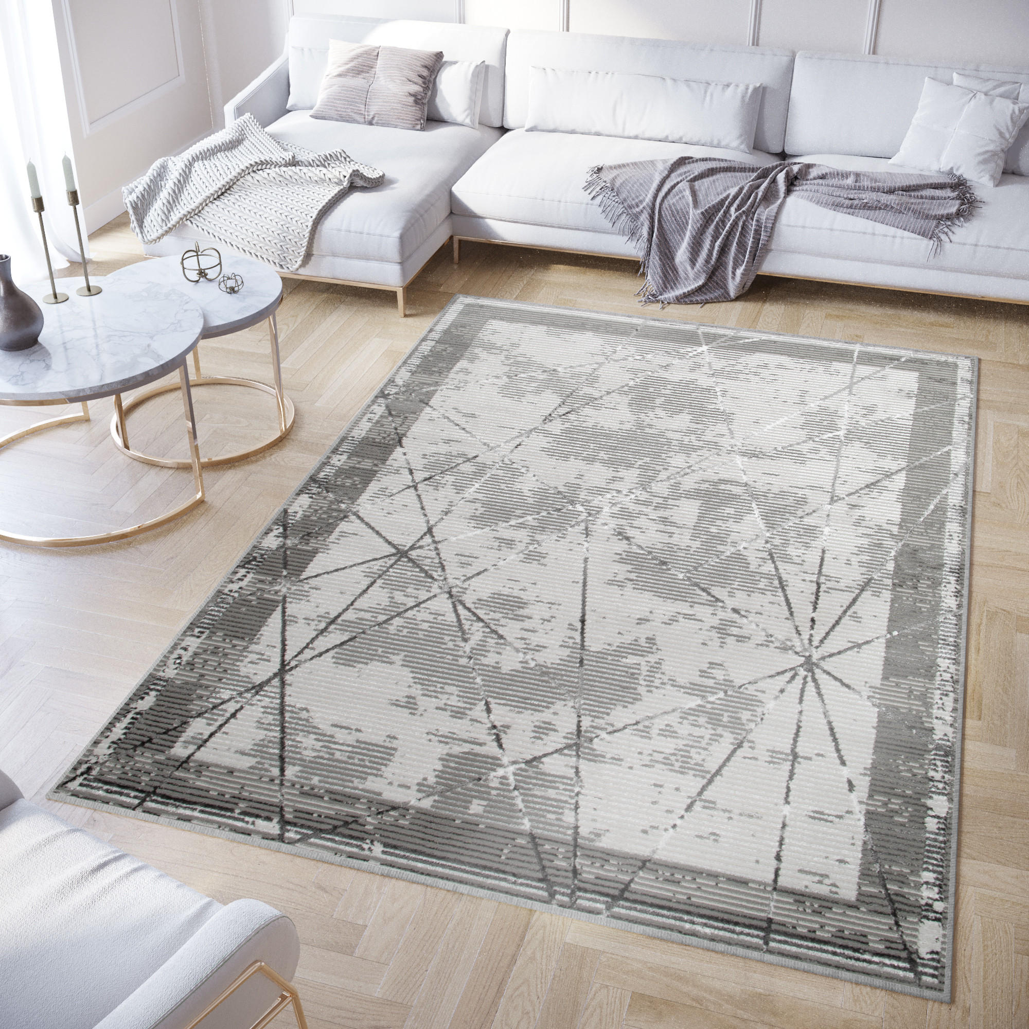 TEPPICH CRYSTAL Grau 80/150 cm - Grau, Textil (80/150cm) - Tapiso