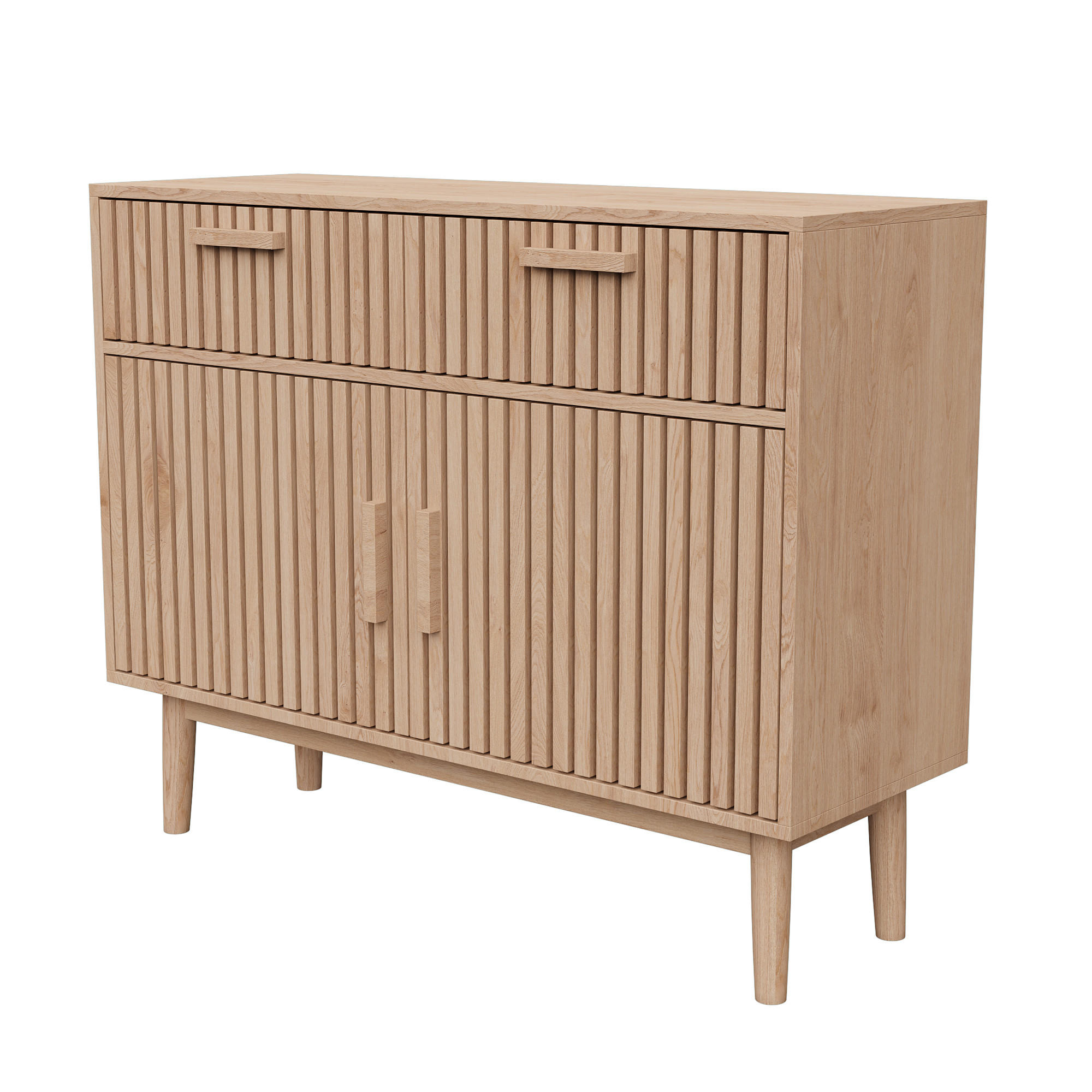 SIDEBOARD Holzoptik, Stauraum, Türen & Schubladen, modern, Eichefarben, 100x35x80 cm - Naturfarben, Holz (100/80/35cm) - EuroLiving