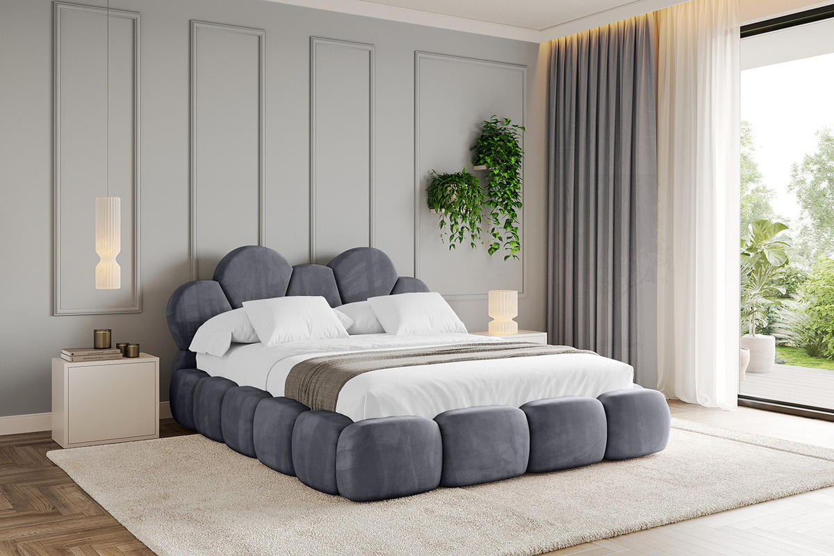 POLSTERBETT mit Bettkasten und Lattenrost, Bett mit Matratze H3/H4 - LANA 120x200 Dunkelgrau - Dunkelgrau, Holzwerkstoff/Textil (120/200cm) - ALTDECOR