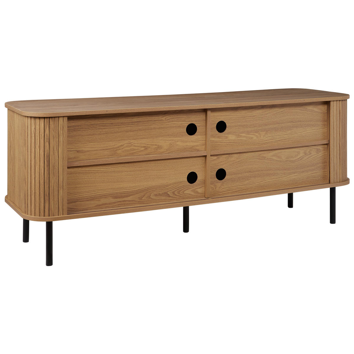 TV-MÖBEL Braun Bradley - Schwarz/Braun, Holzwerkstoff (150/58/45cm) - Beliani