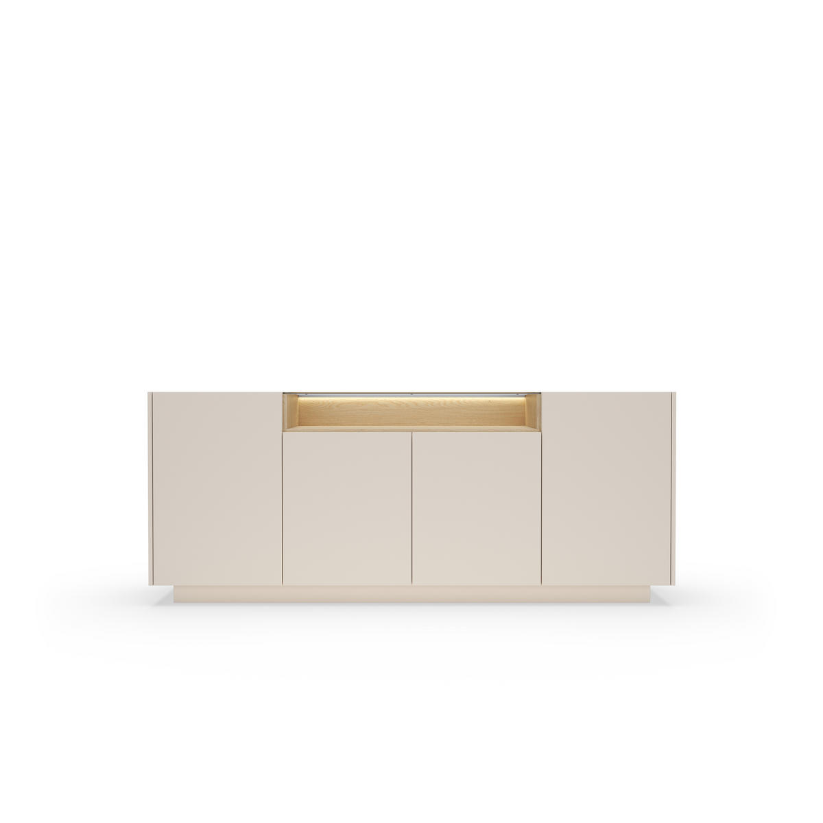 KOMMODE: beige + cremona Eiche, 203 x 83 x 39,5 cm - Beige, Holzwerkstoff (203/83/39.5cm) - 3XE LIVING