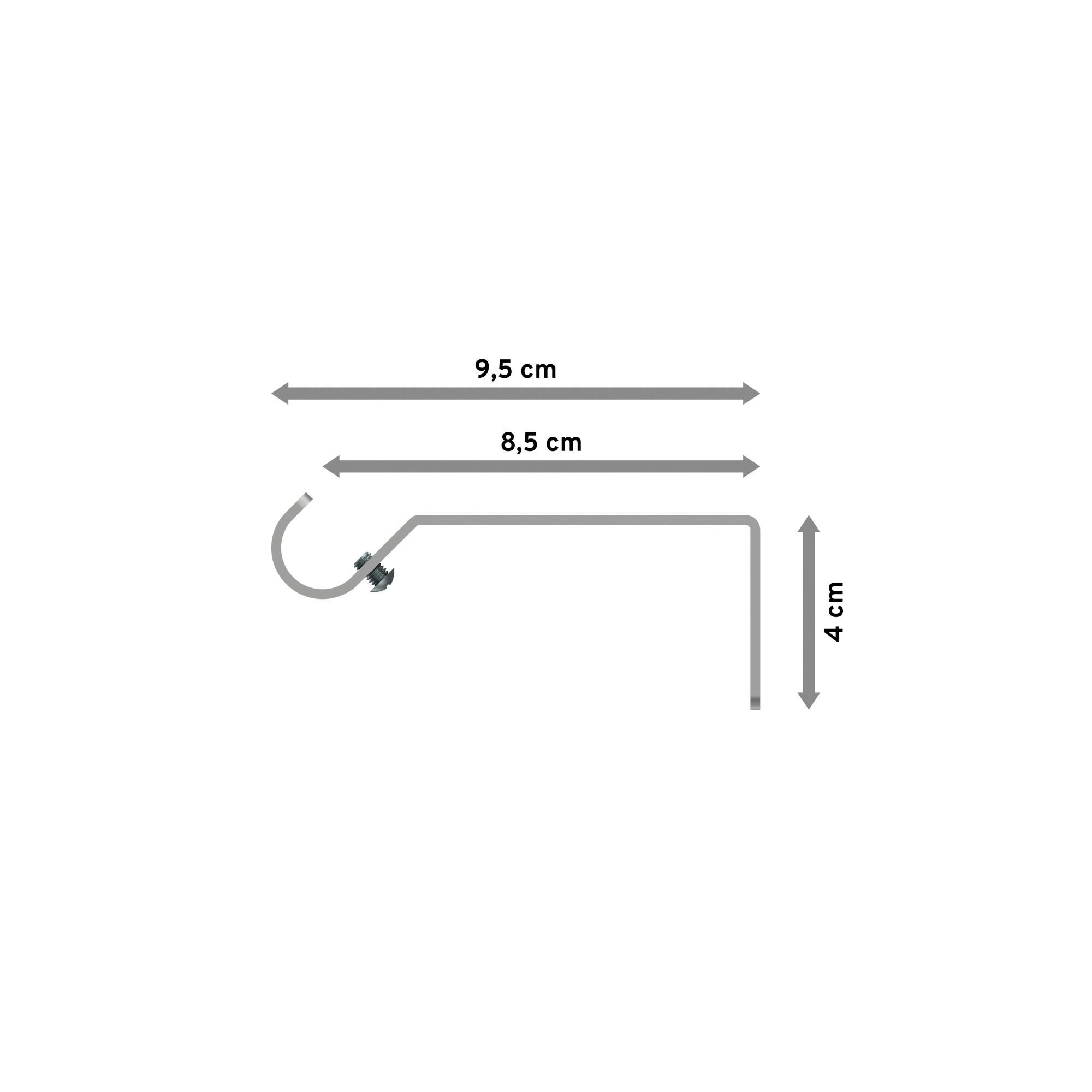 TRÄGER FÜR GARDINENSTANGEN 16 mm Ø, Hera 1-läufig, Silbergrau - Alufarben, Metall (10/5.2/1.6cm) - INTERDECO