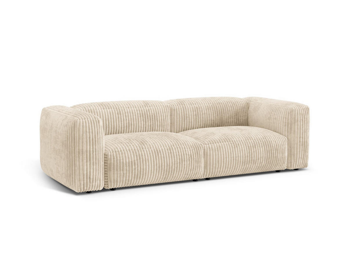 SOFA modular Martina aus Cord leichtes beige 3 Sitzplätze - Creme, Textil (106/75/240cm) - Micadoni
