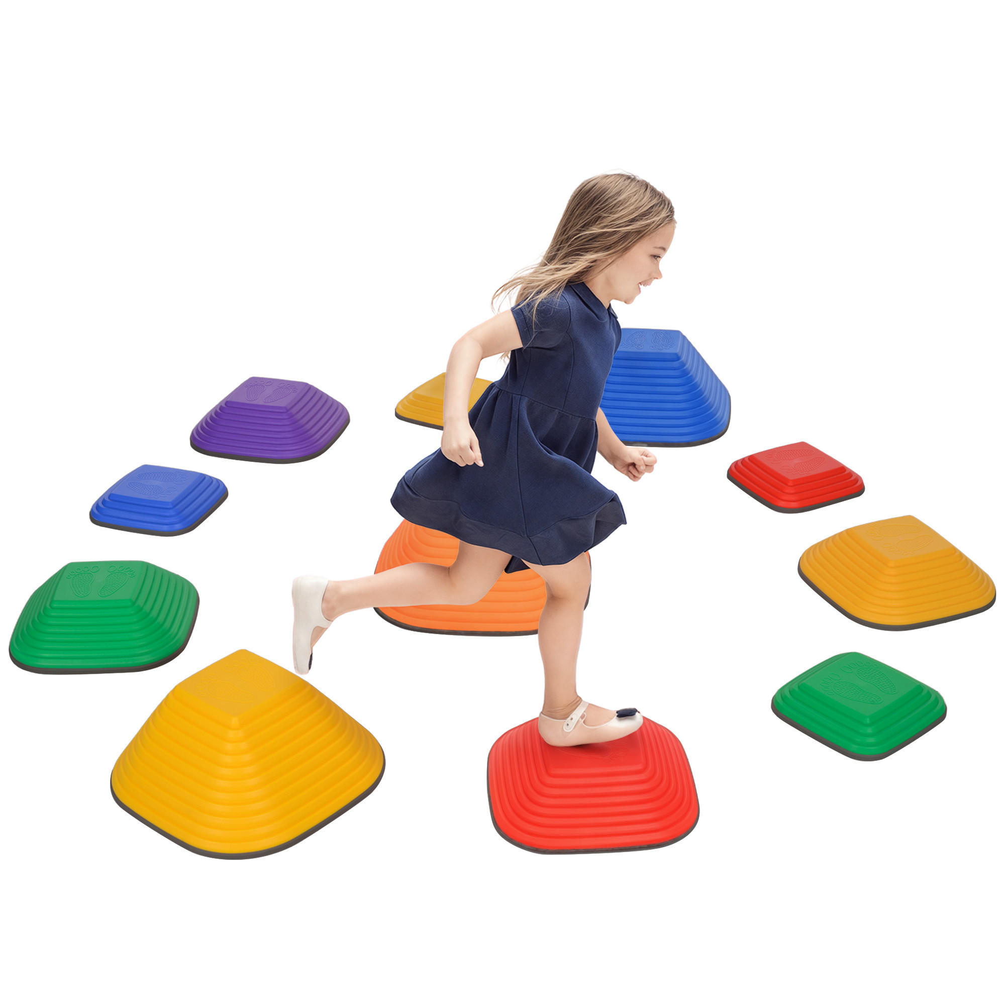 BALANCE-TRITTSTEINE DE-10179 11 Teile, rutschfest Bunt - Multicolor, Kunststoff (37/19/37cm) - ComfortXL