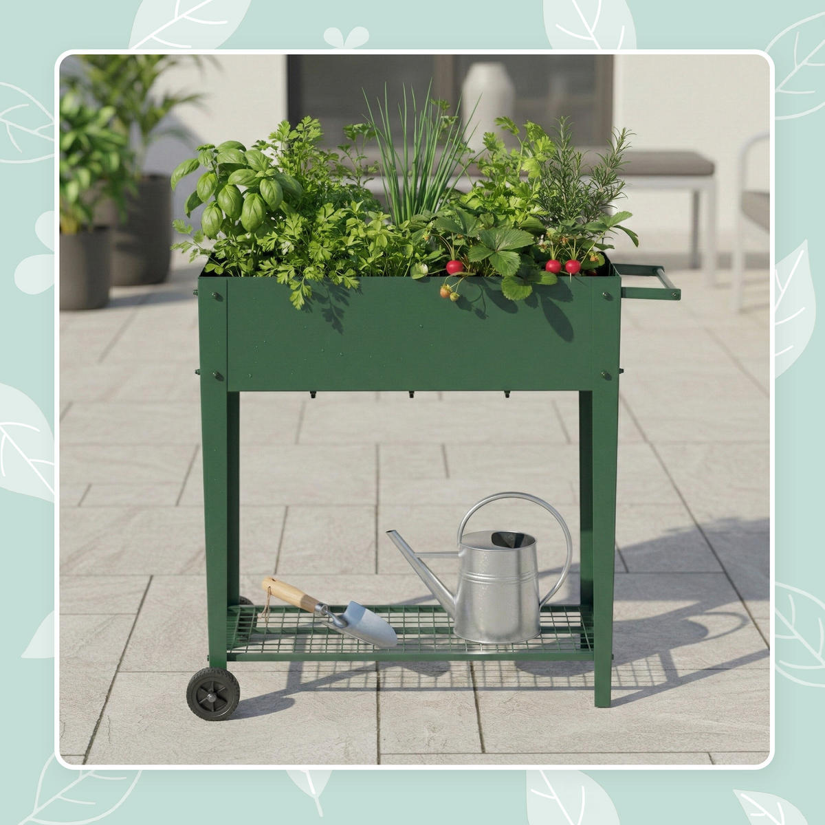 HOCHBEET - Grün, Kunststoff/Metall (85/80/50cm) - Relaxdays