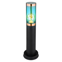 LED WEGLEUCHTE Edelstahl Schwarz Kupfer - Schwarz, Metall (12.7/12.7/45cm) - Globo Lighting