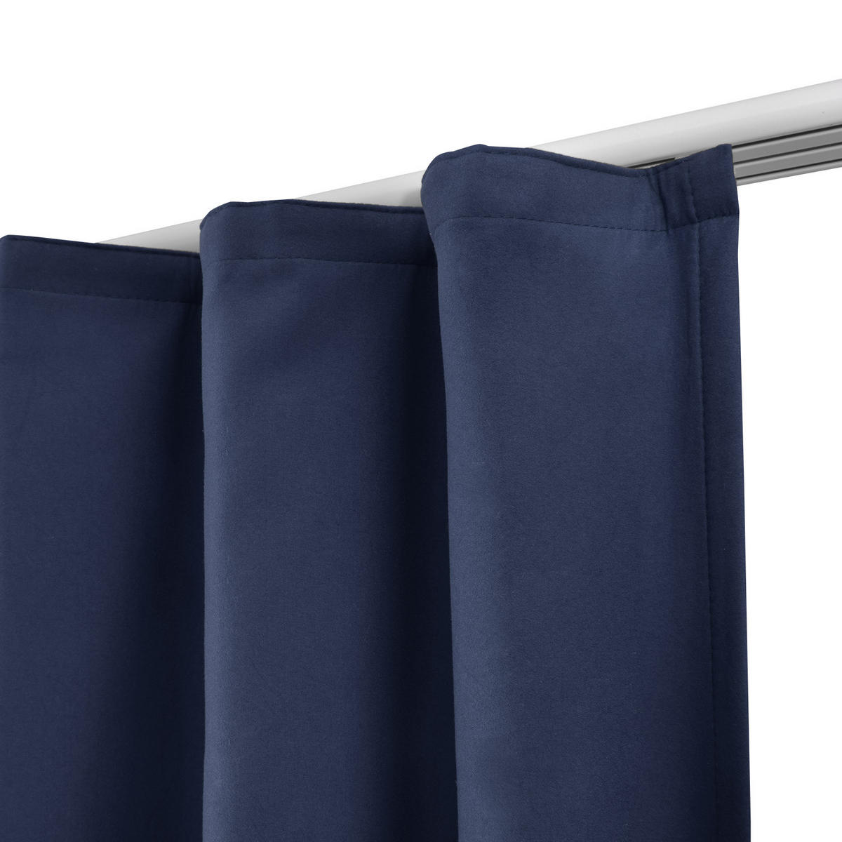 VORHANG Amelie TK mit Kräuselband 140x245cm Blau (2tlg) - Blau, Textil (140/245/1cm) - Beautissu 