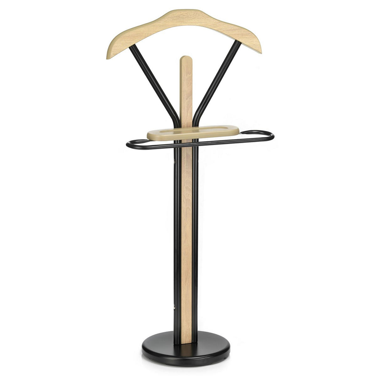 HERRENDIENER MATTEO - Schwarz/Sonoma Eiche, Metall (50/108/28cm) - IDIMEX