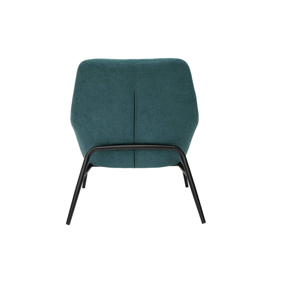 SESSEL Stoff Samteffekt Entenblau Schwarz Metall MAXINE - Blau, Textil (78/74/67cm) - Miliboo