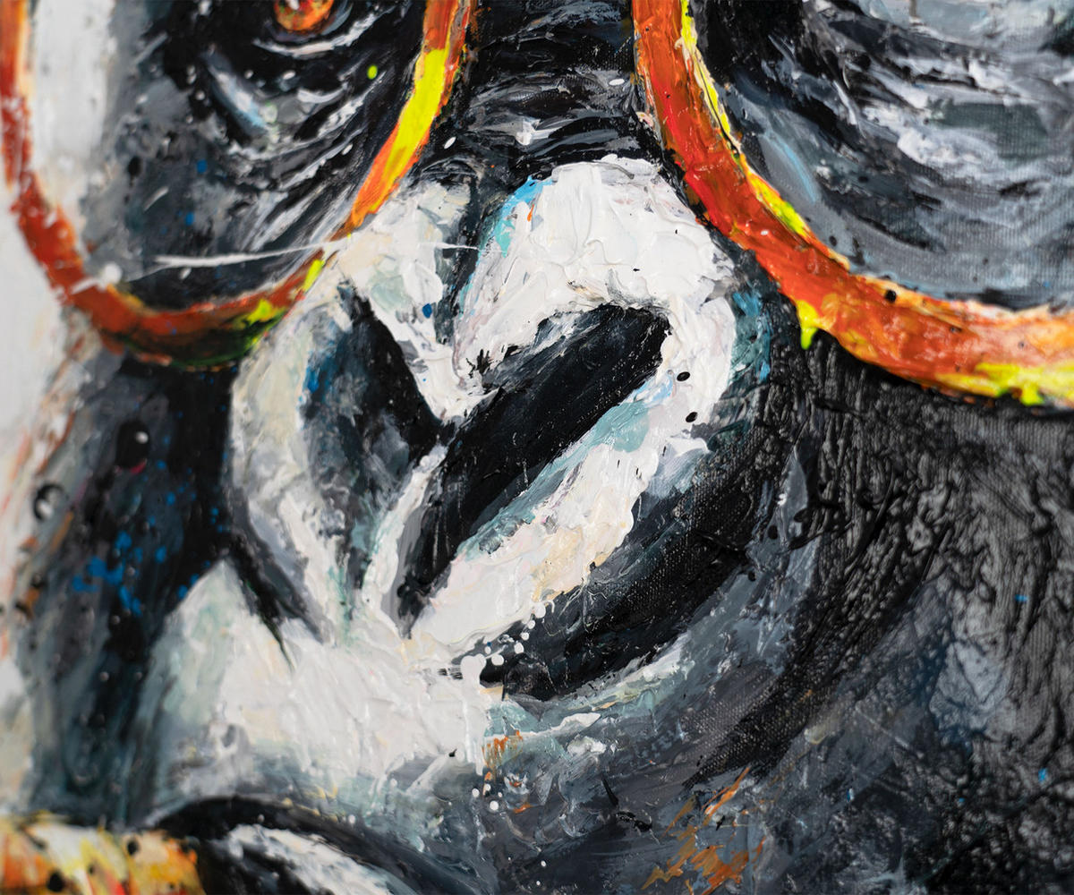 GEMÄLDE Gangster Schattenfugenrahmen Schwarz 140x100 cm - Schwarz, Holz (140/100cm) - YS-art gallery