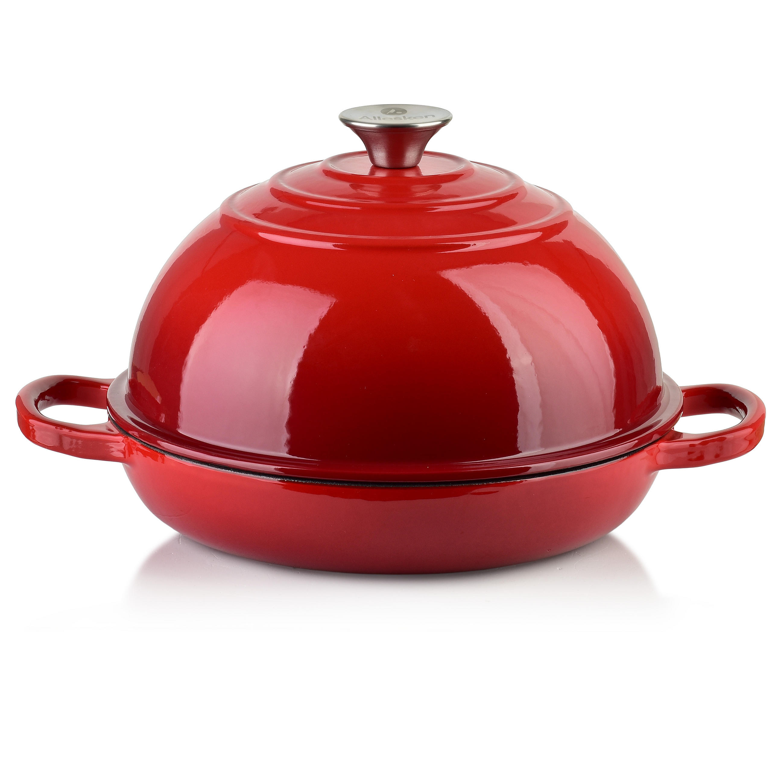 BRATPFANNE Verdeluxe Rot 26x26x5/19 cm Metall - Rot, Metall (26/26/19cm) - Mondex