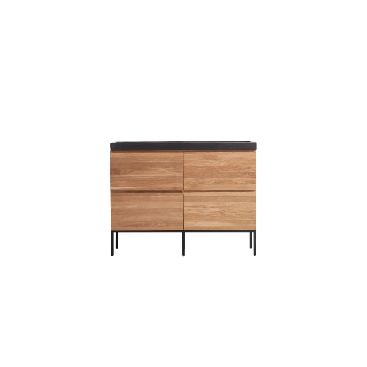 BADEZIMMERMÖBEL Nova Schwarz aus Eiche - Schwarz, Holz (121/95/46cm) - Tikamoon