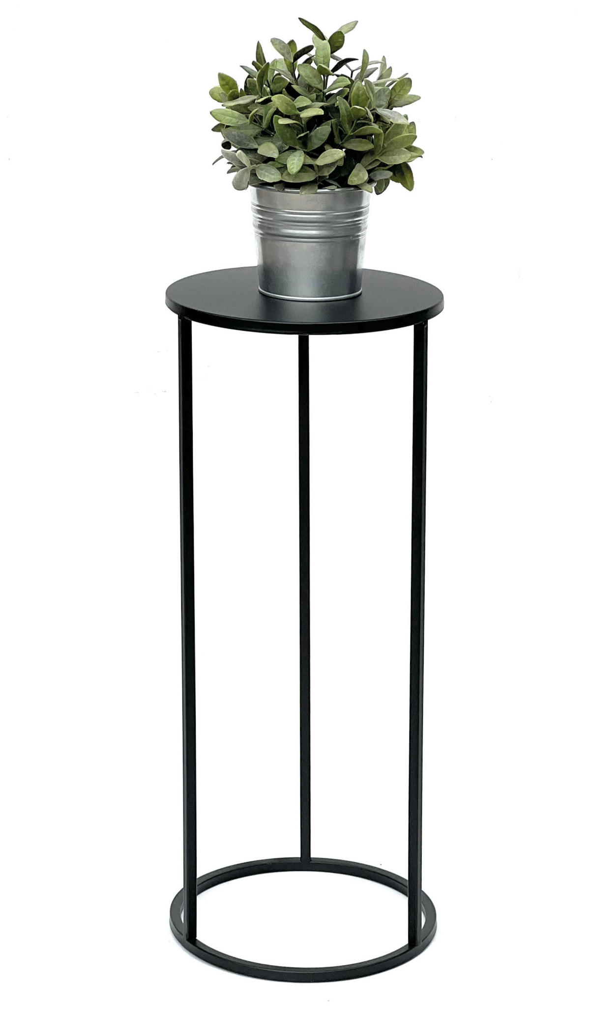 BLUMENHOCKER Metall Schwarz Rund 60 cm 96316 M - Schwarz, Metall (25/60/25cm) - DanDiBo