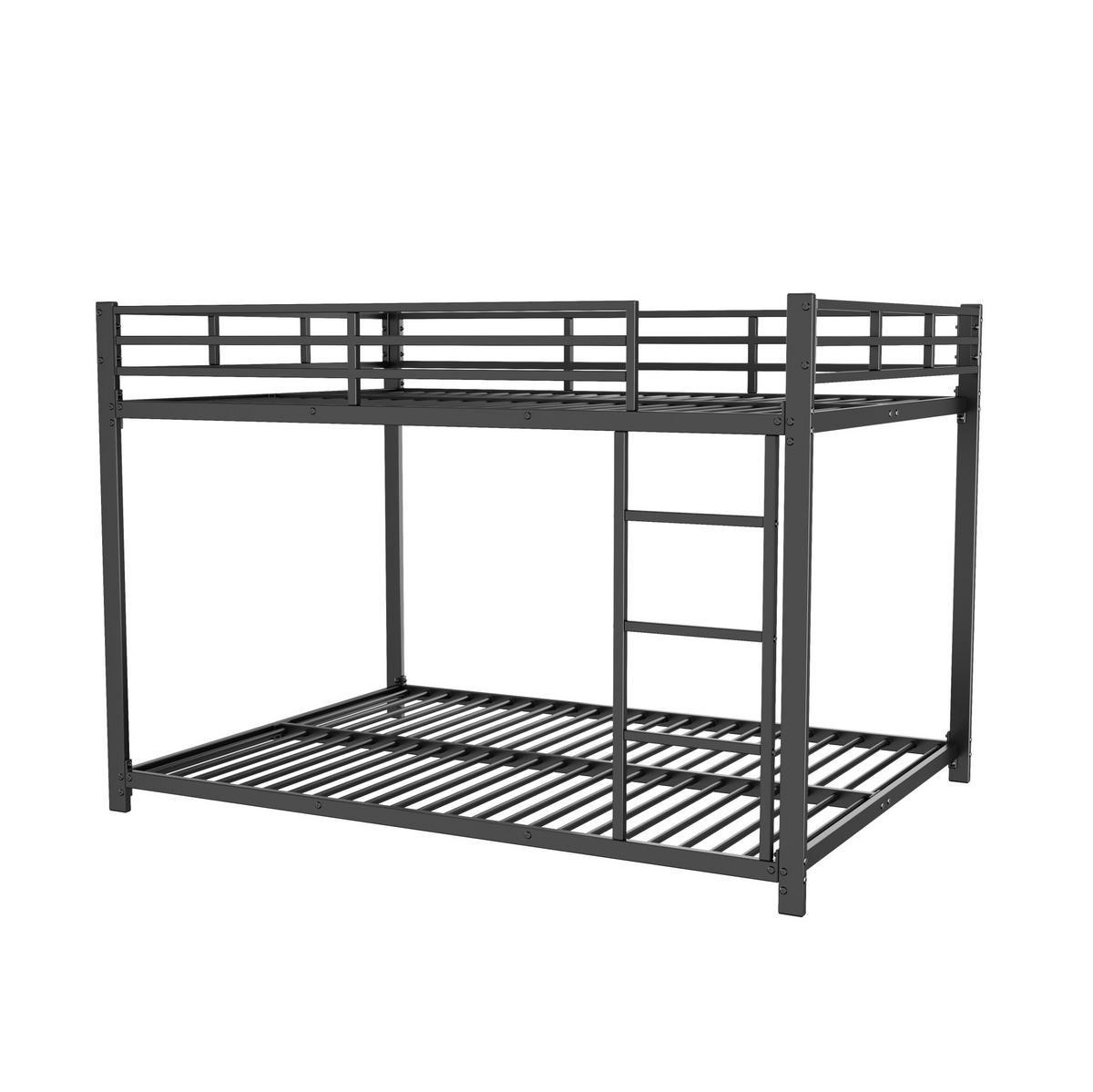 ETAGENBETT 140/200 cm aus Metall in Schwarz – platzsparend und stabil - Schwarz, Metall (140/200cm) - Flora Grace