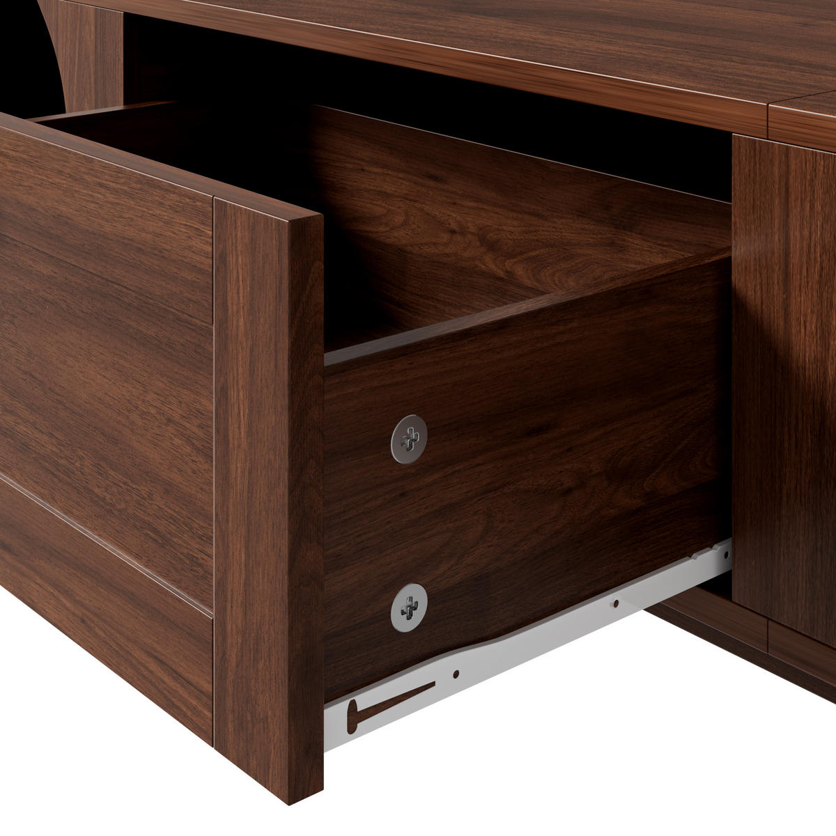 TV-SCHRANK Massivholz Schubladen abgerundet Stauraum modern - Walnussfarben, Holzwerkstoff (39.5/38/170cm) - FLIEKS